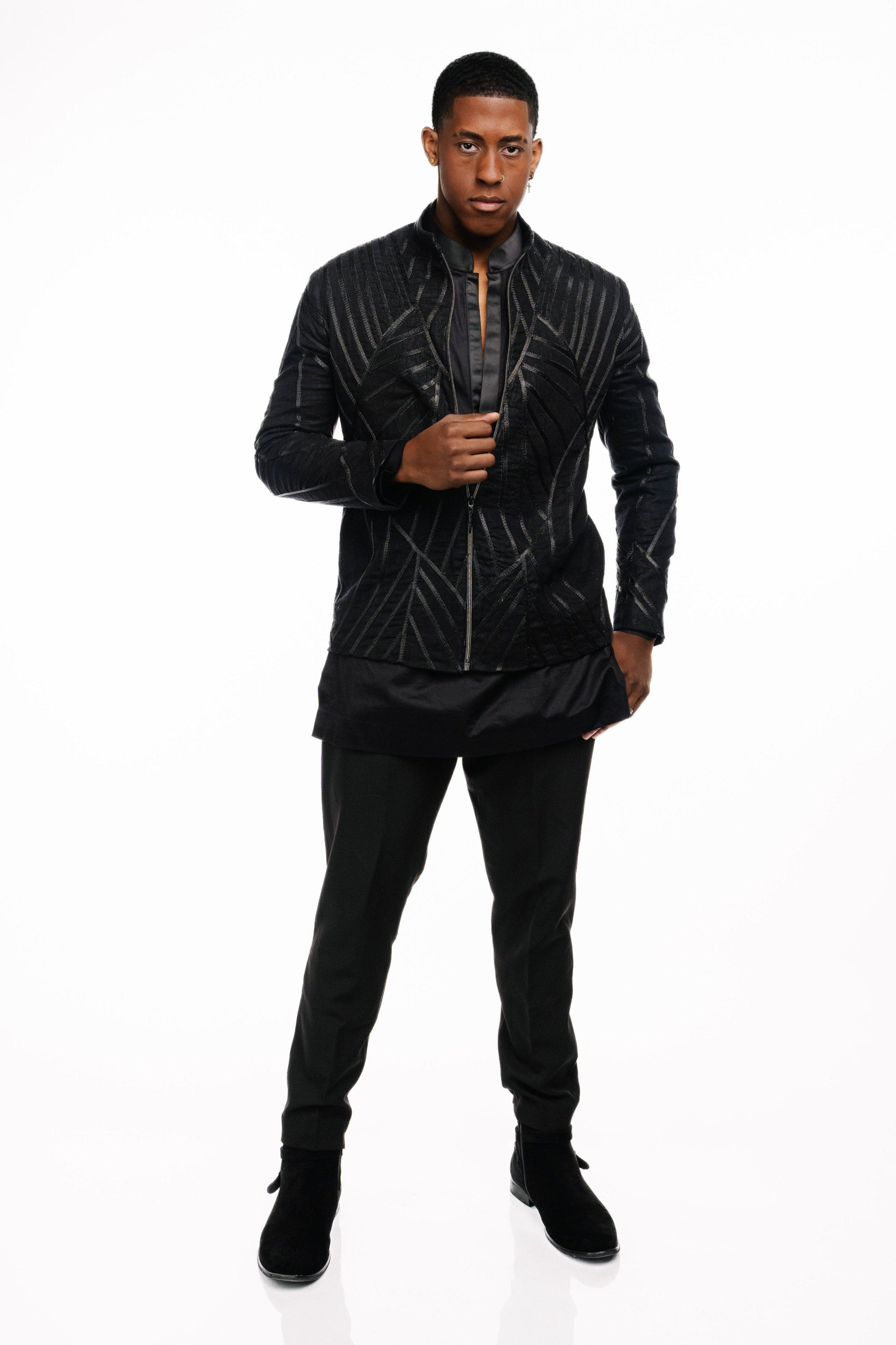 Wool-Linen Taped Jacket Set