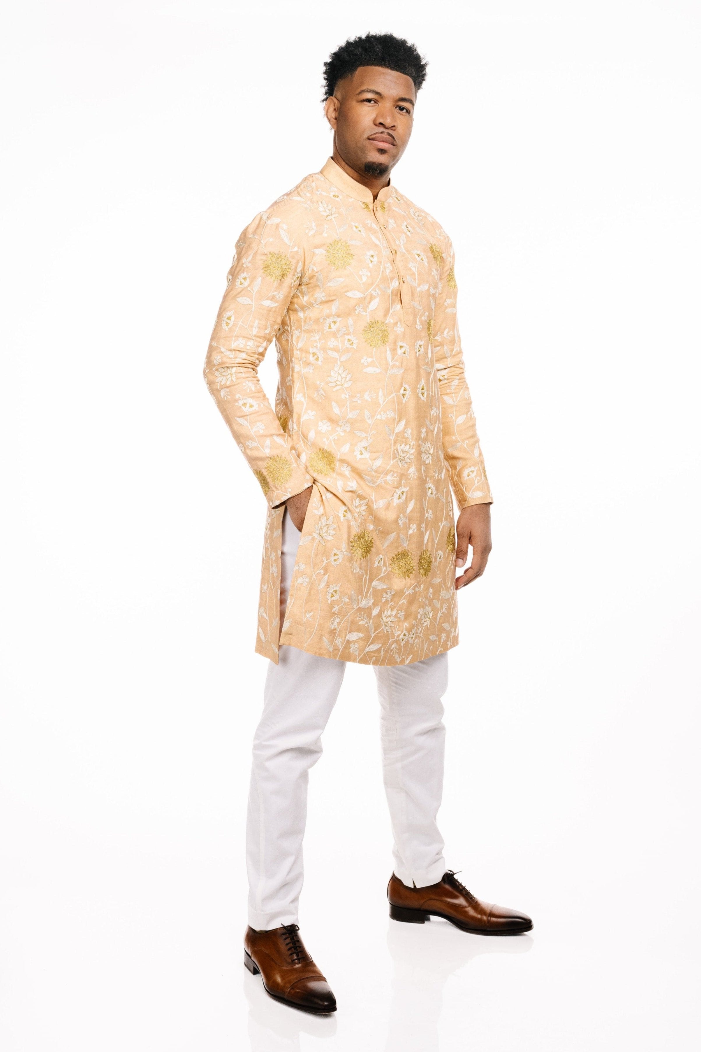 Floral Shali Kurta Set