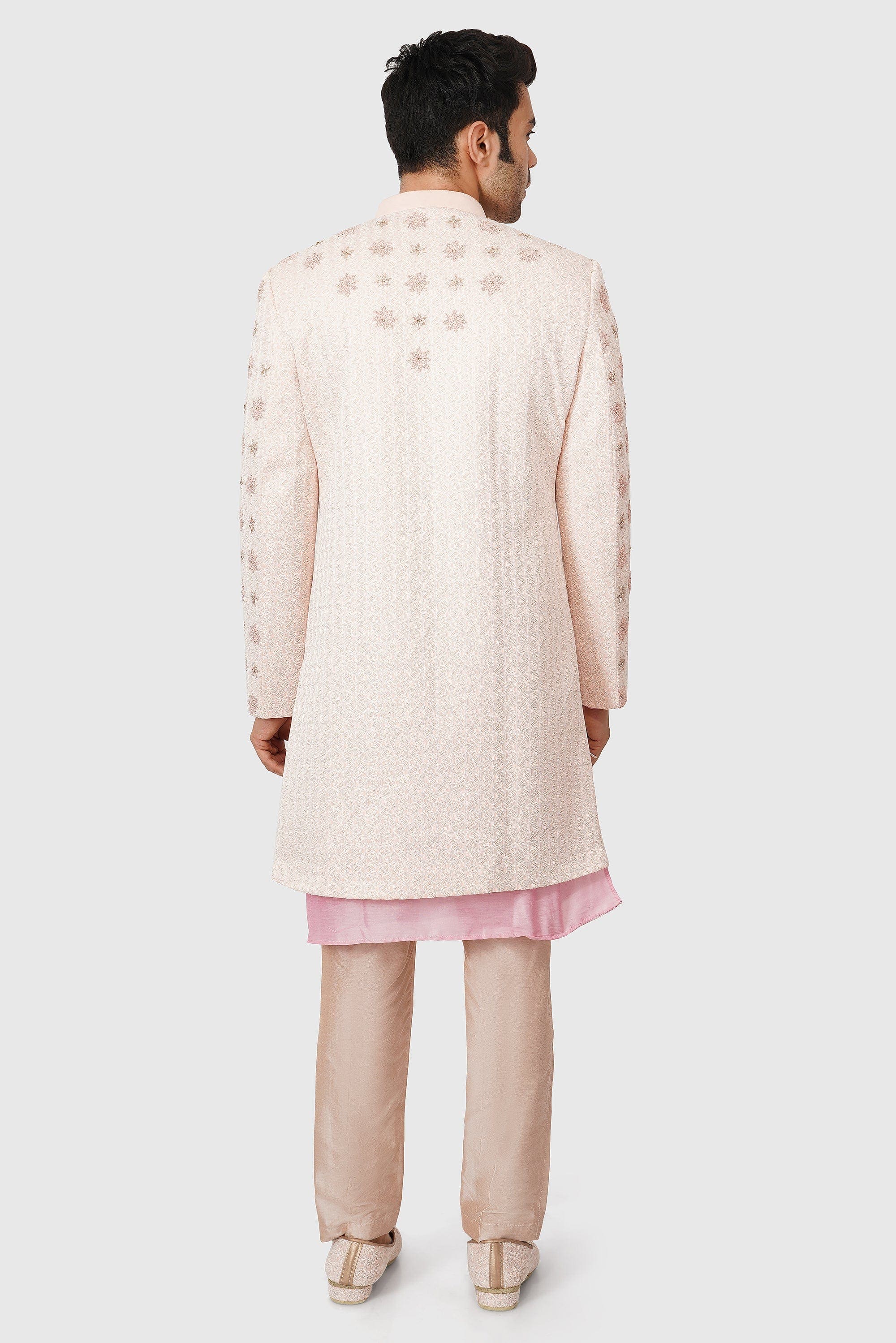 SANTI HOMME Blush Starred Sherwani Set