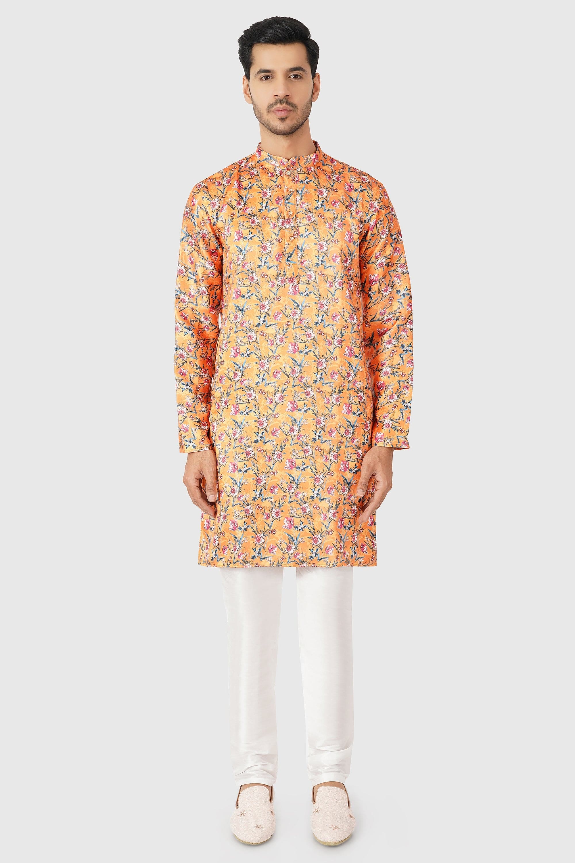 SANTI HOMME Floral Flame Kurta Set