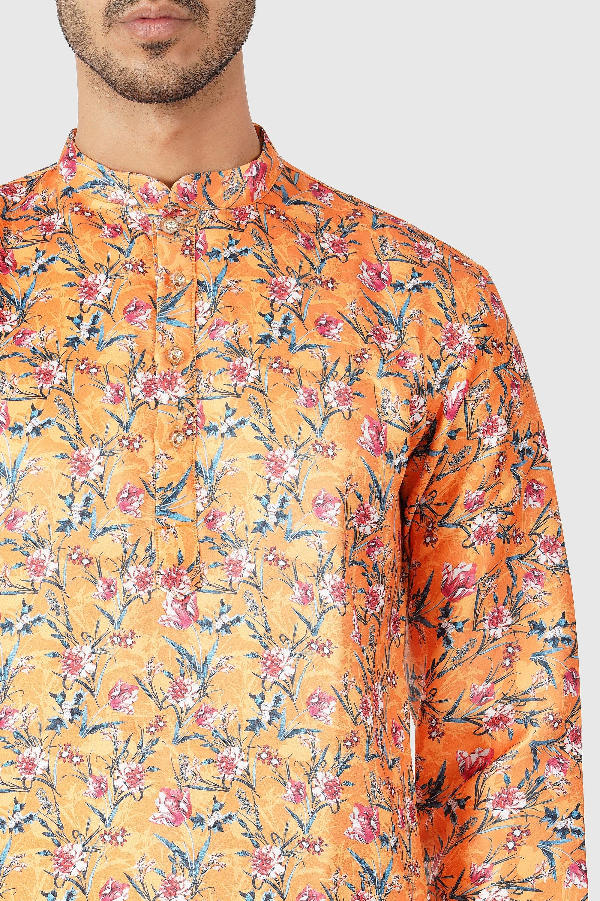 SANTI HOMME Floral Flame Kurta Set