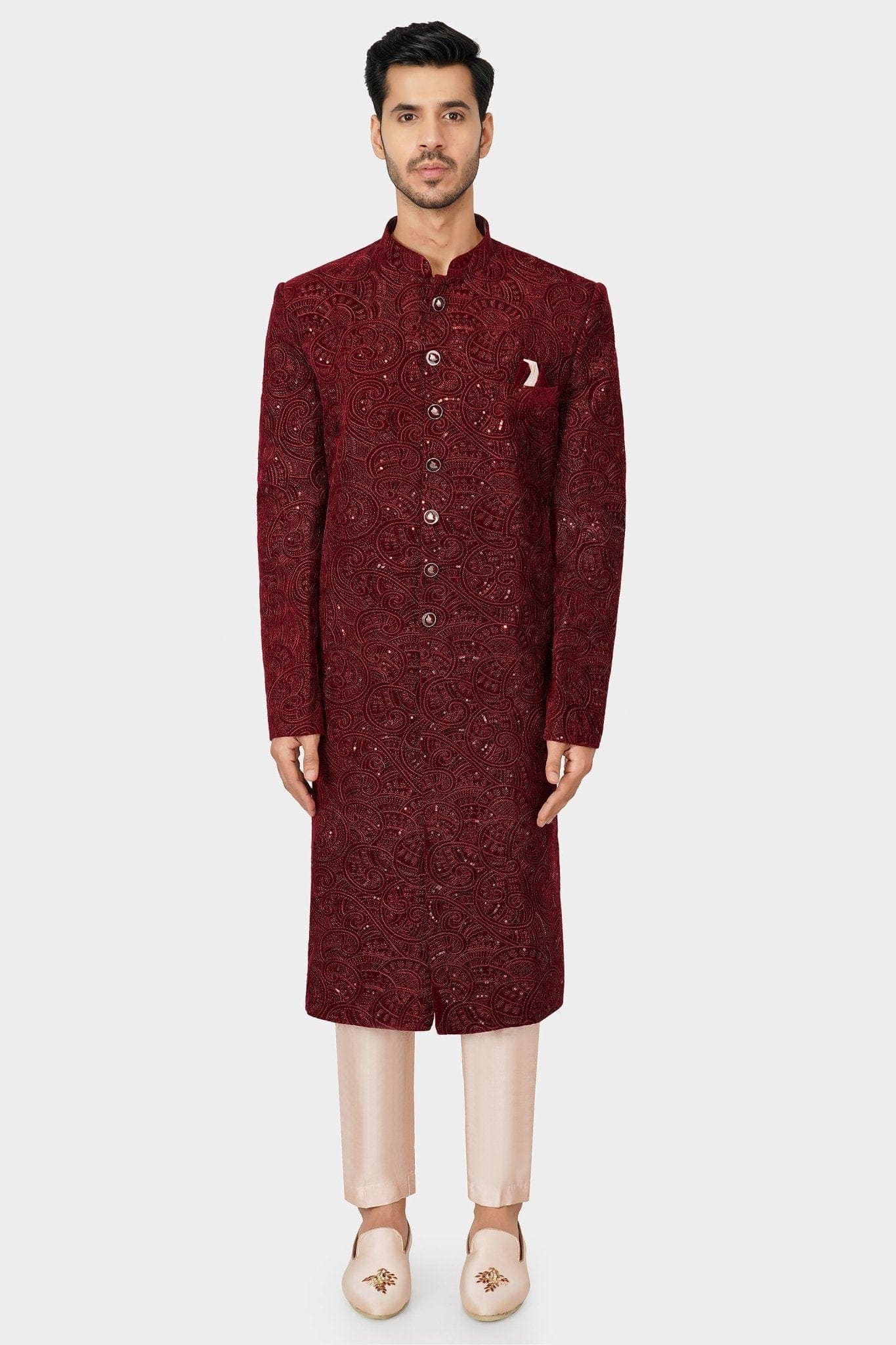 SANTI HOMME Garnet Ornament Sherwani Set