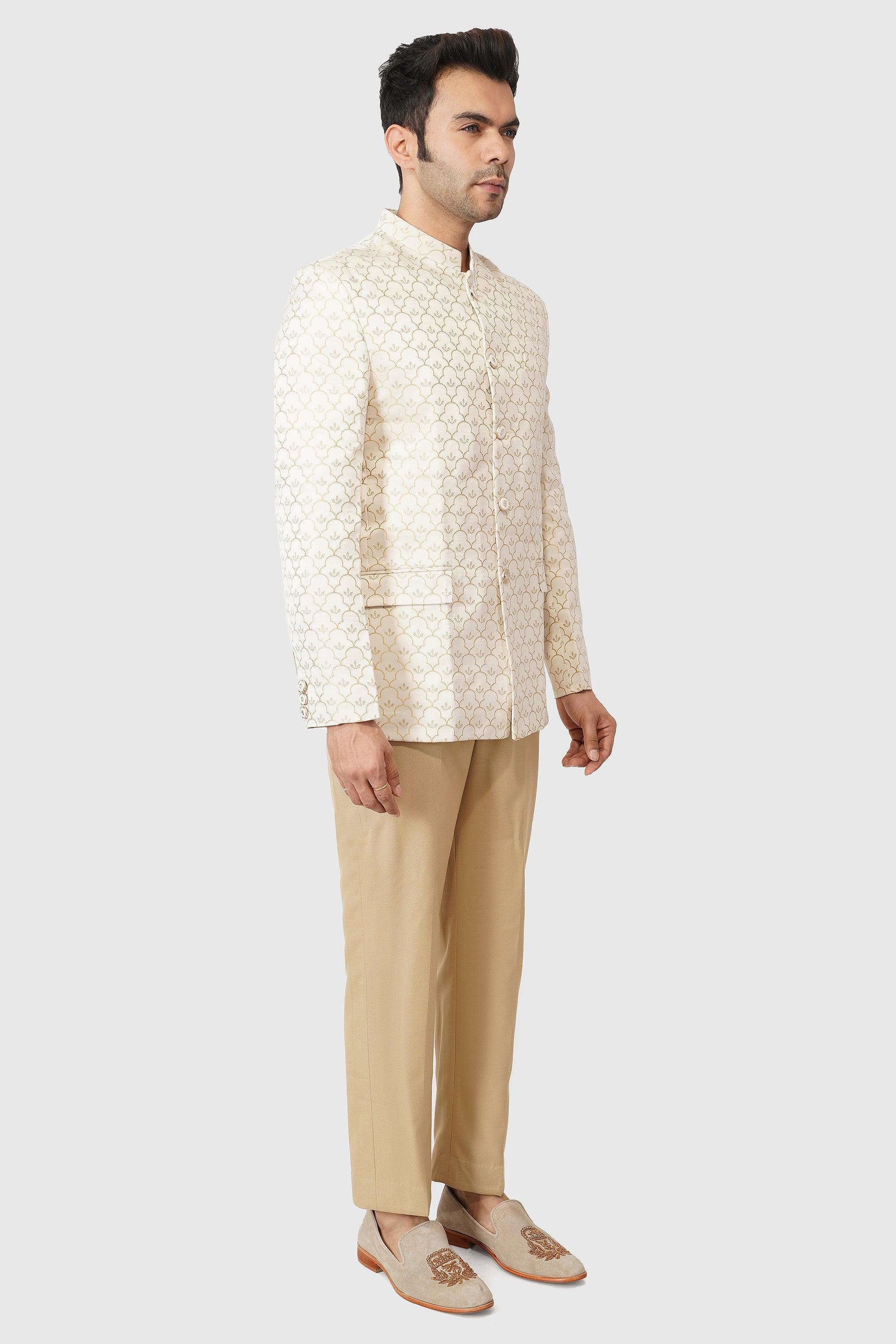 SANTI HOMME Golden Pierce Bandhgala Set