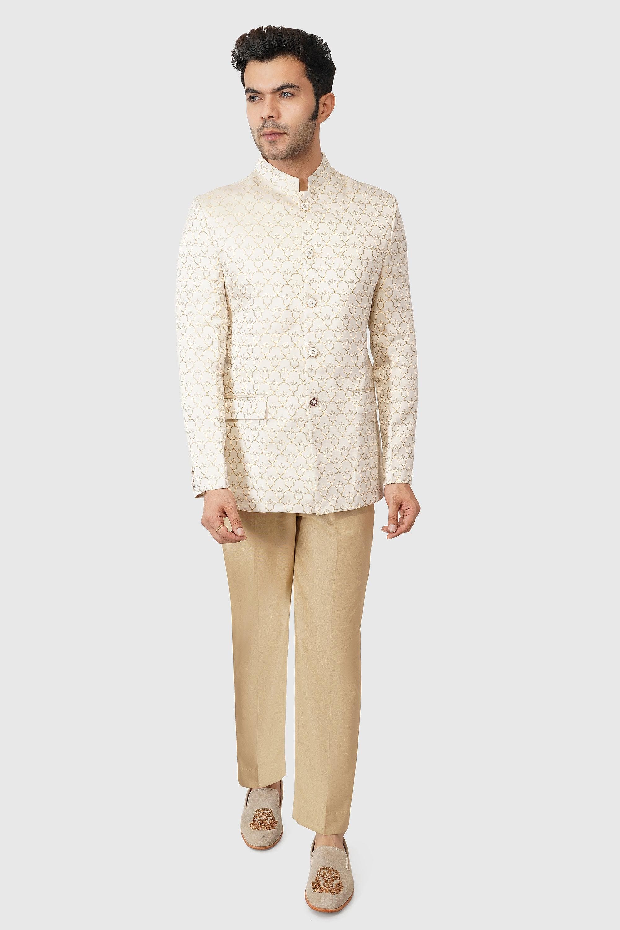 SANTI HOMME Golden Pierce Bandhgala Set