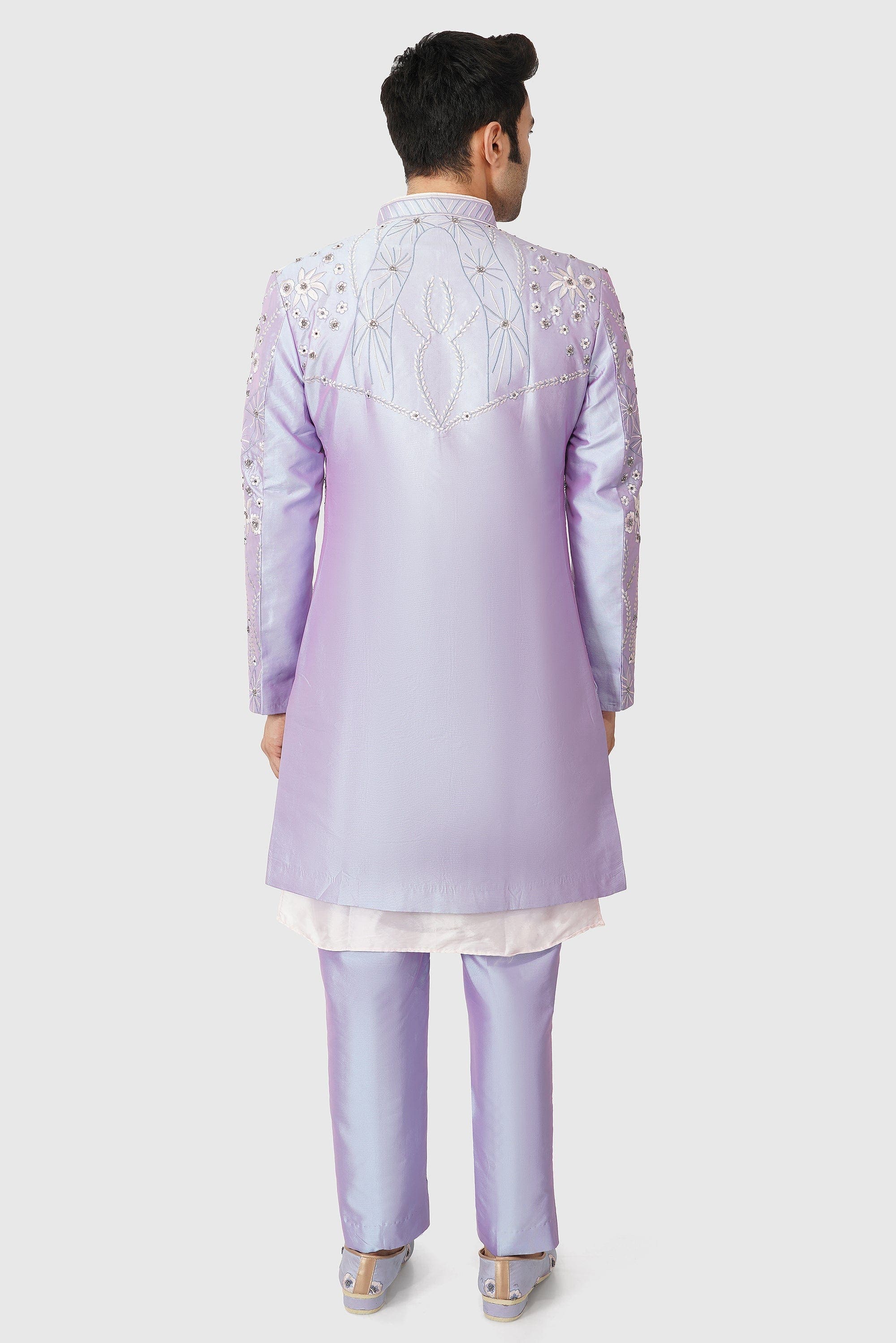 SANTI HOMME Iridesence Quartz Shrug Sherwani Set
