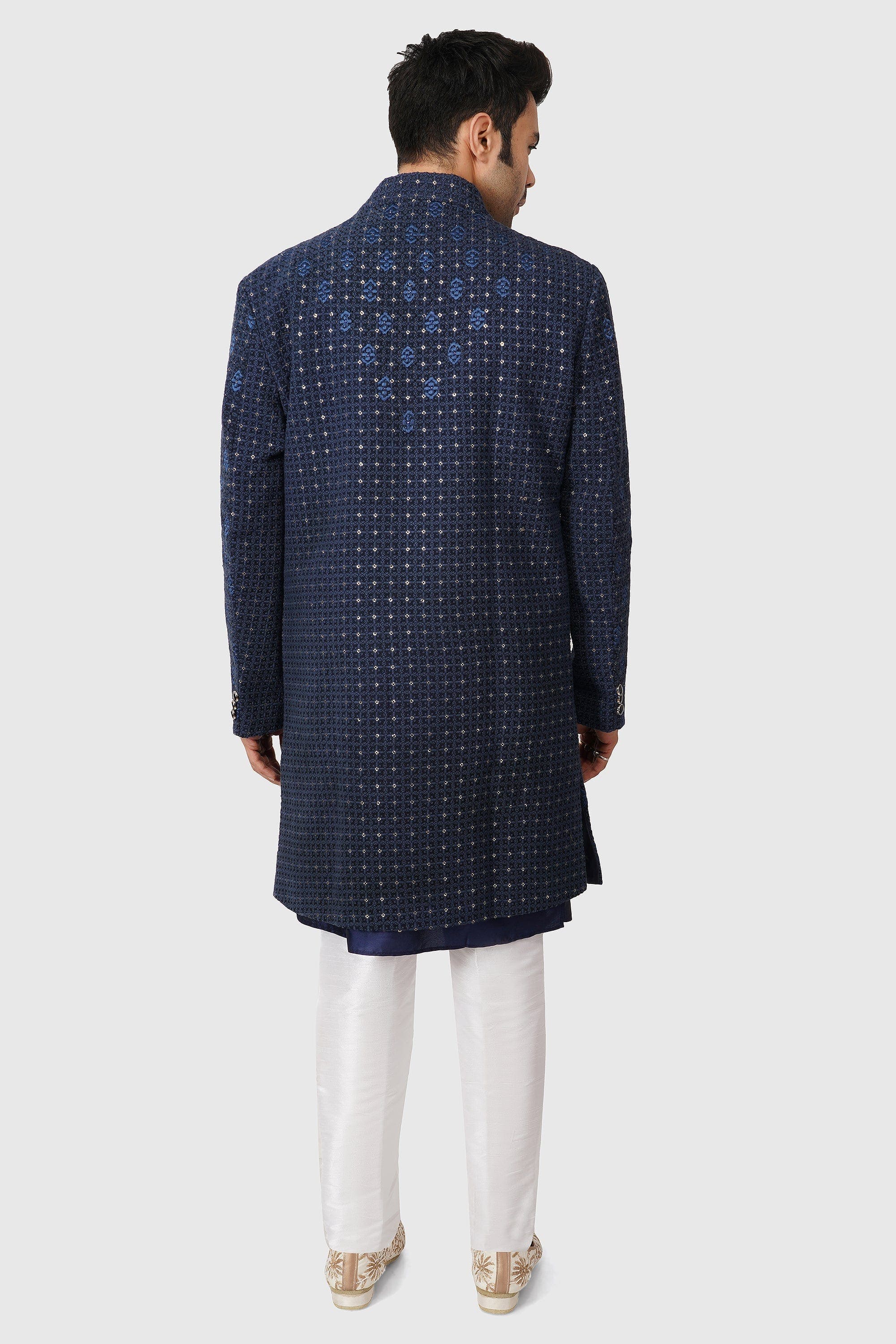 SANTI HOMME Knotted Azure Sherwani Set