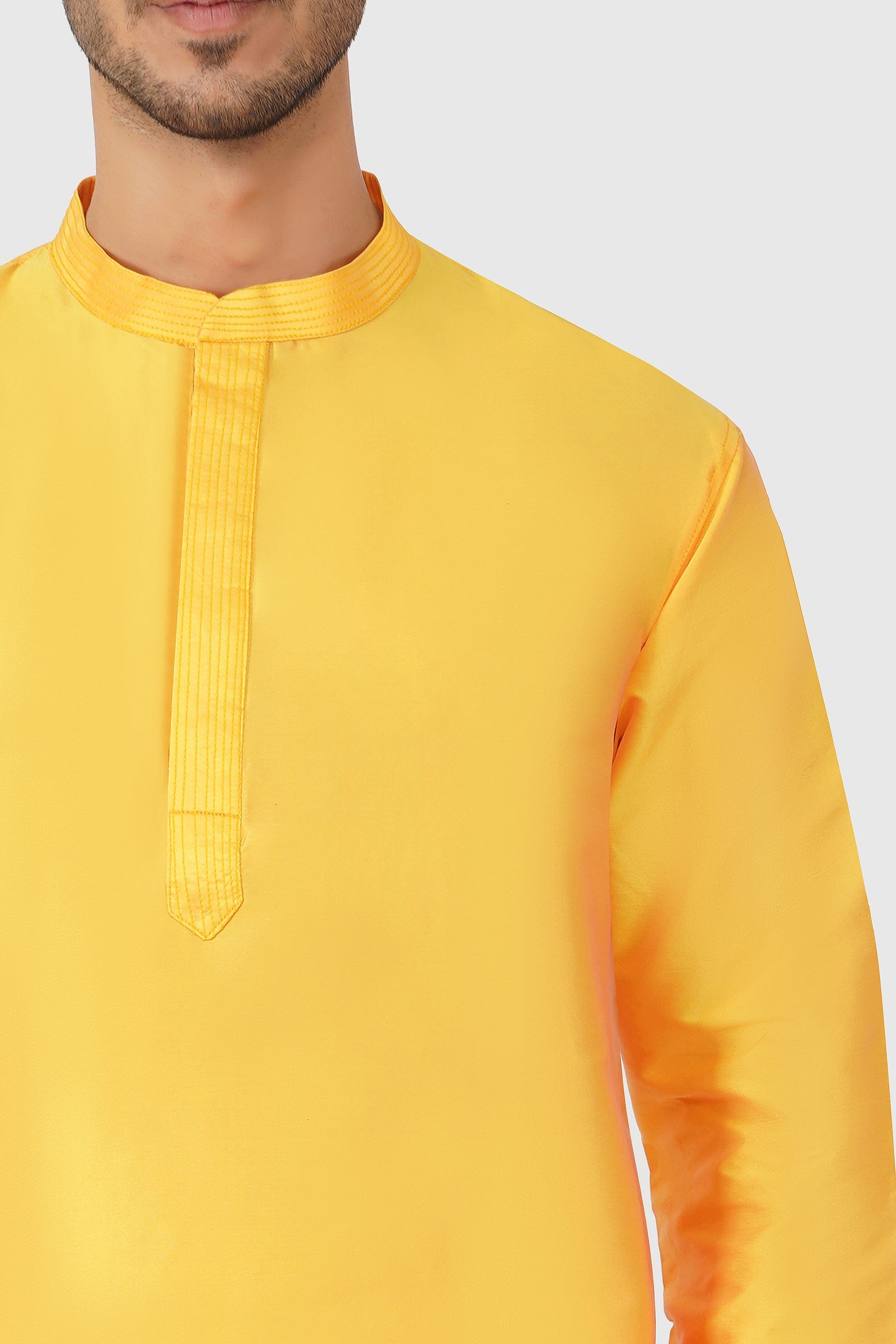 SANTI HOMME Marigold Silk Kurta Set
