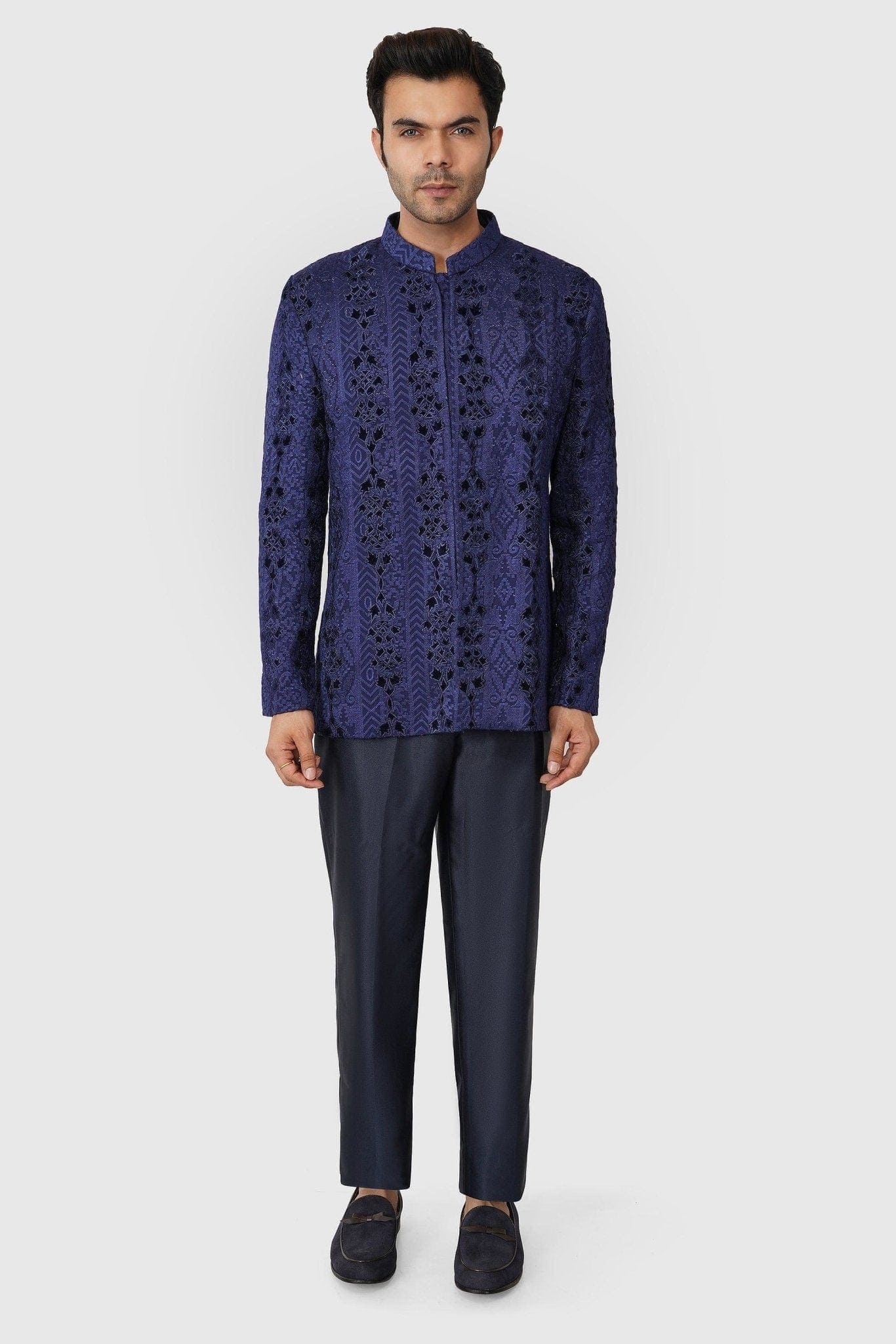 SANTI HOMME Mixed Pattern Bandhgala Set