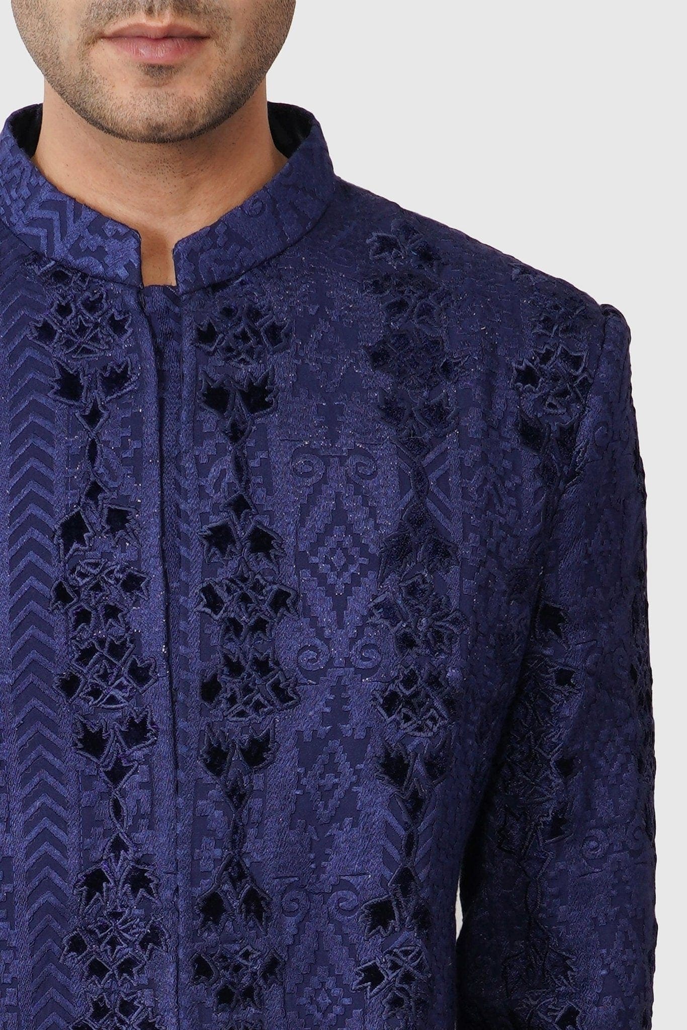 SANTI HOMME Mixed Pattern Bandhgala Set