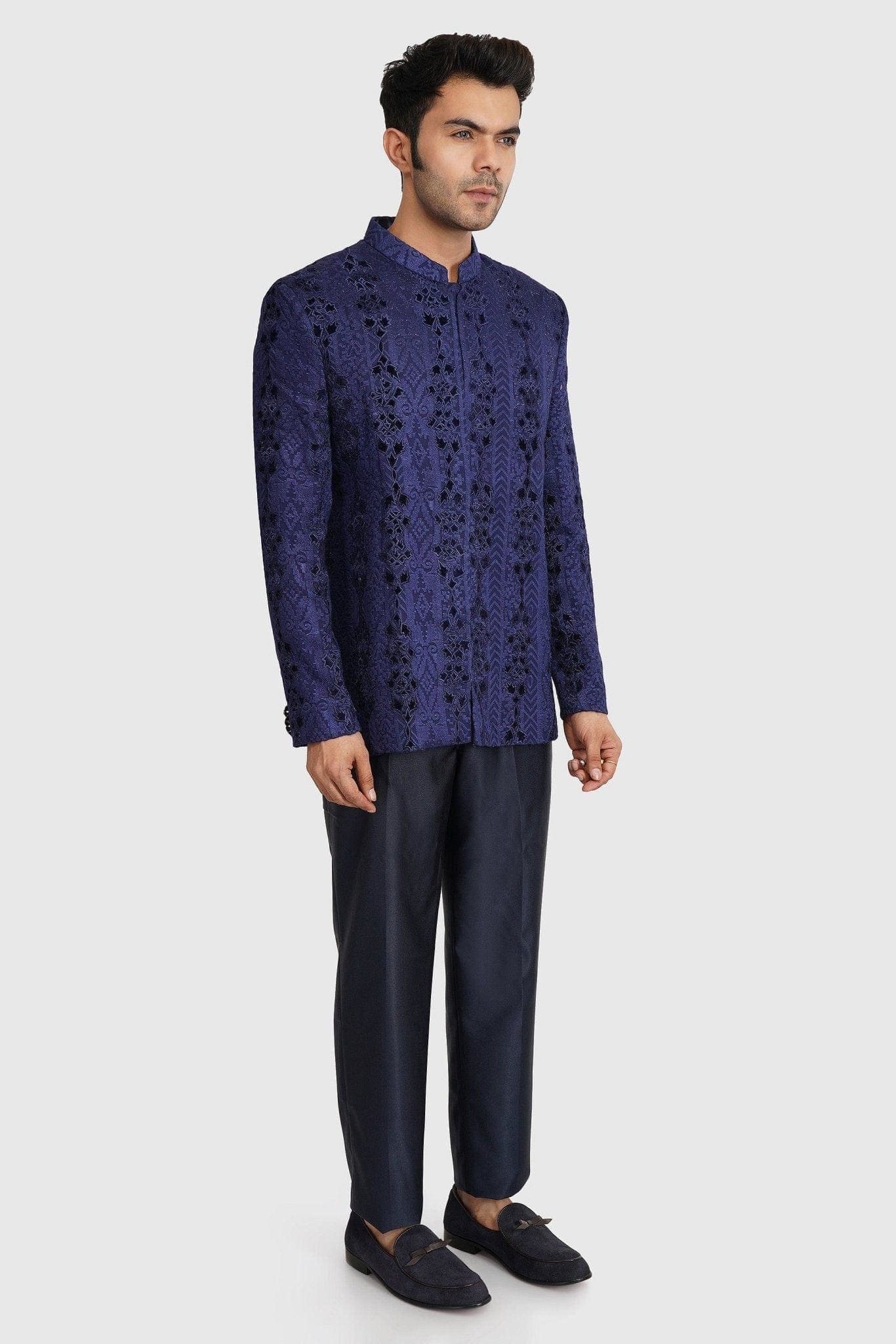 SANTI HOMME Mixed Pattern Bandhgala Set