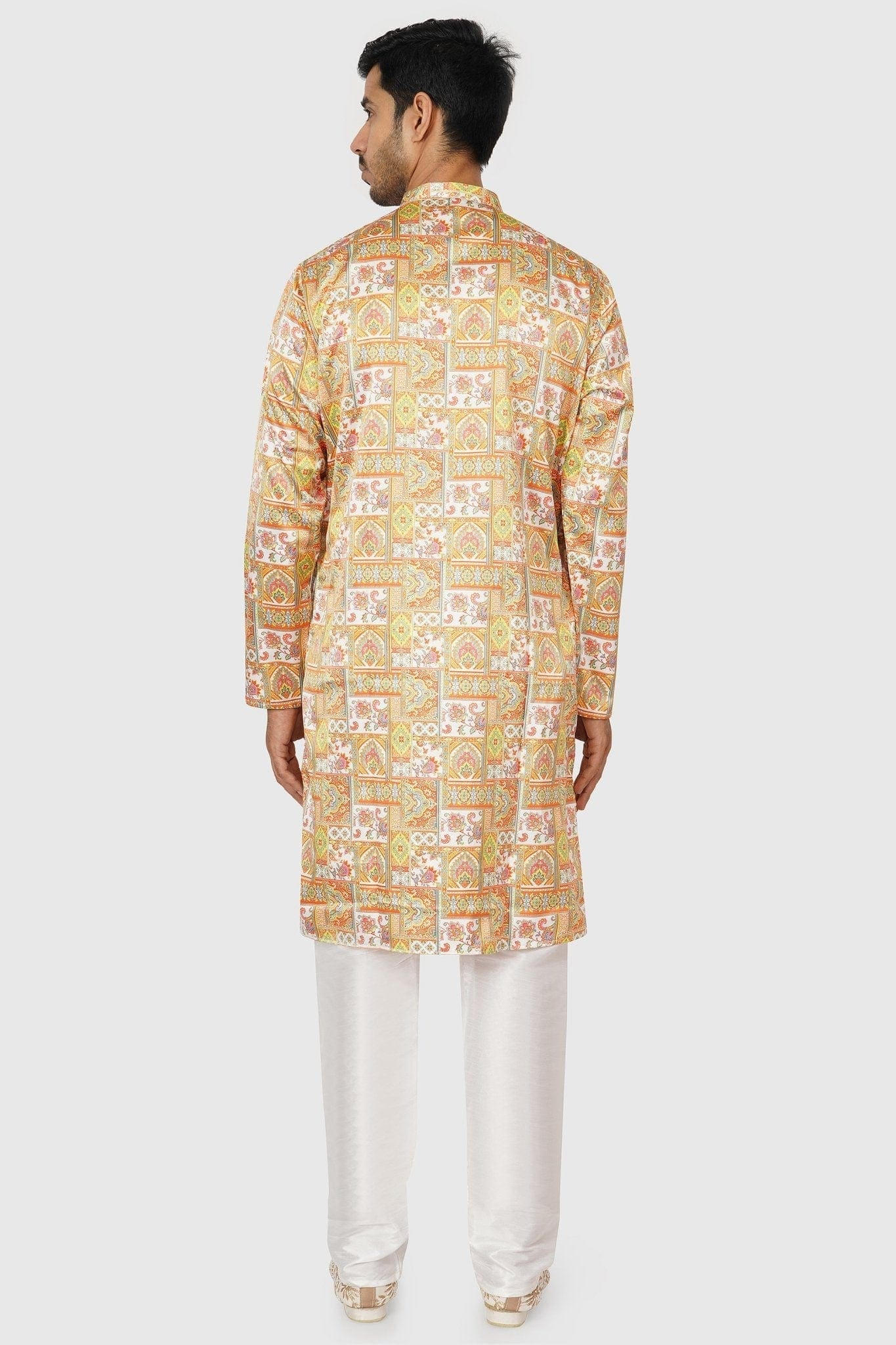 SANTI HOMME Multi-Colored Patchwork Kurta Set