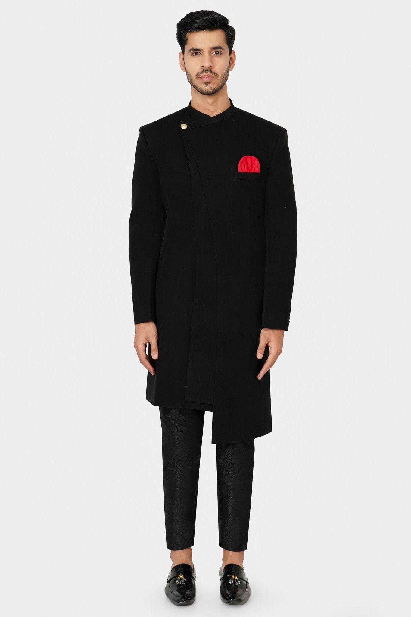 SANTI HOMME Nightfall Asymmetrical Sherwani Set