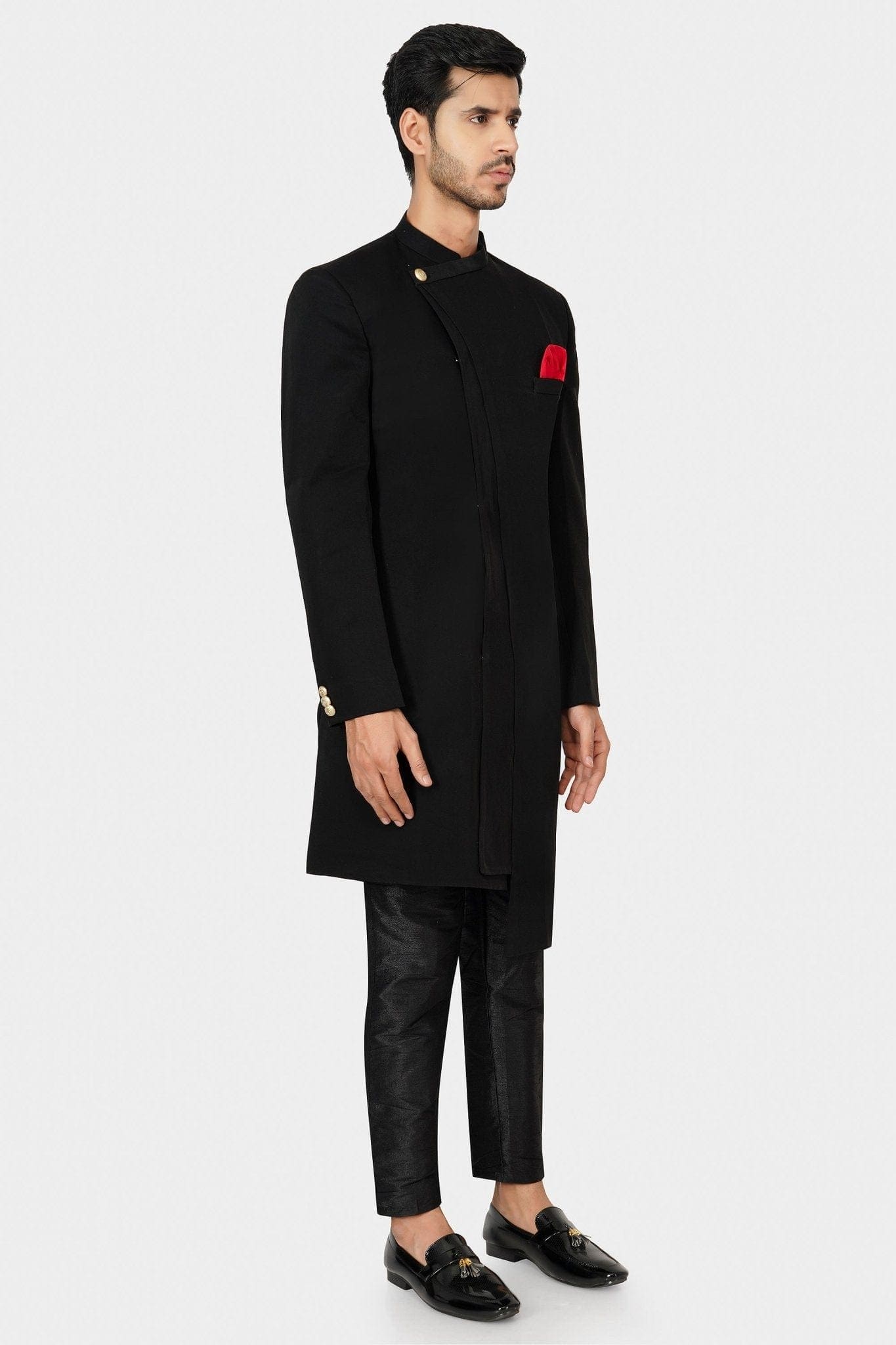 SANTI HOMME Nightfall Asymmetrical Sherwani Set