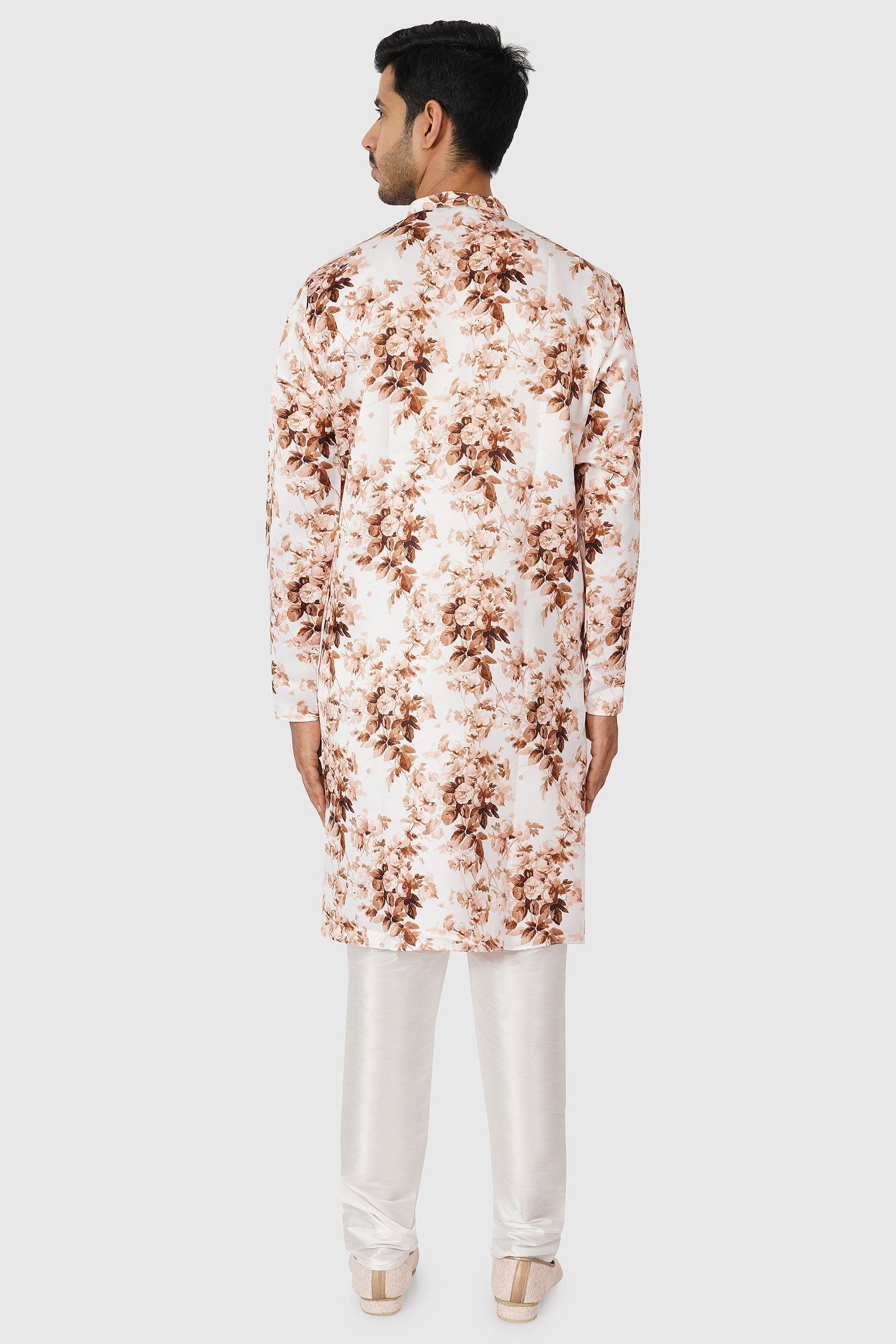 SANTI HOMME Ochre Floral Kurta Set