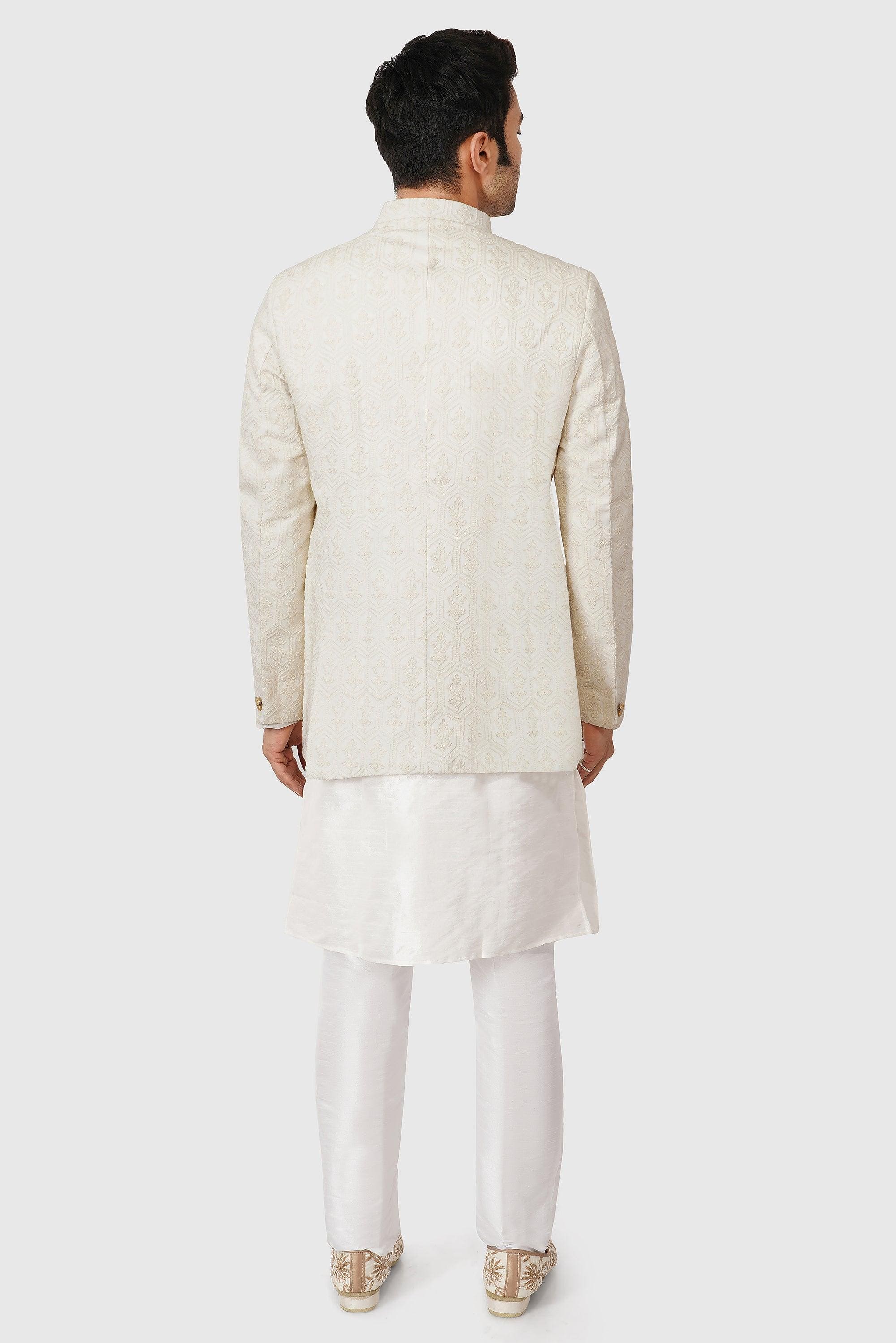 SANTI HOMME Pattern Blended Bandhgala Set
