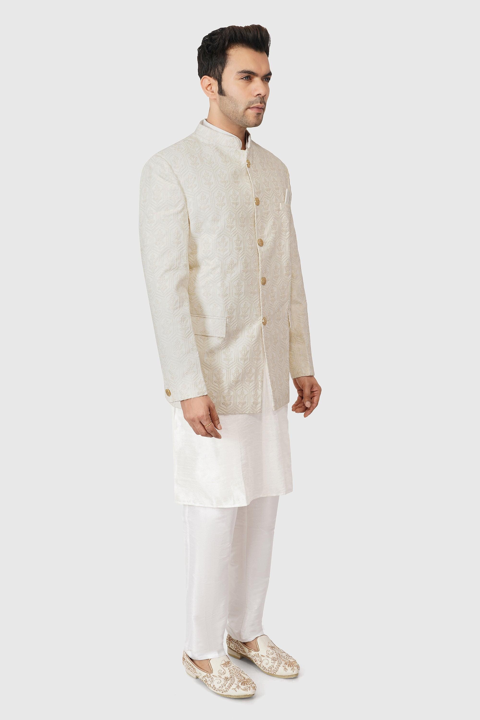 SANTI HOMME Pattern Blended Bandhgala Set