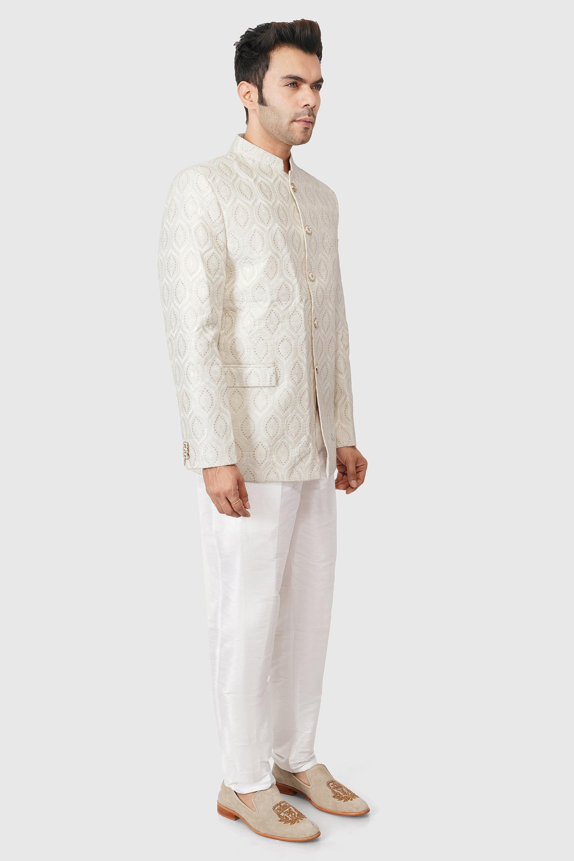 SANTI HOMME Pearl Charmed Bandhgala Set
