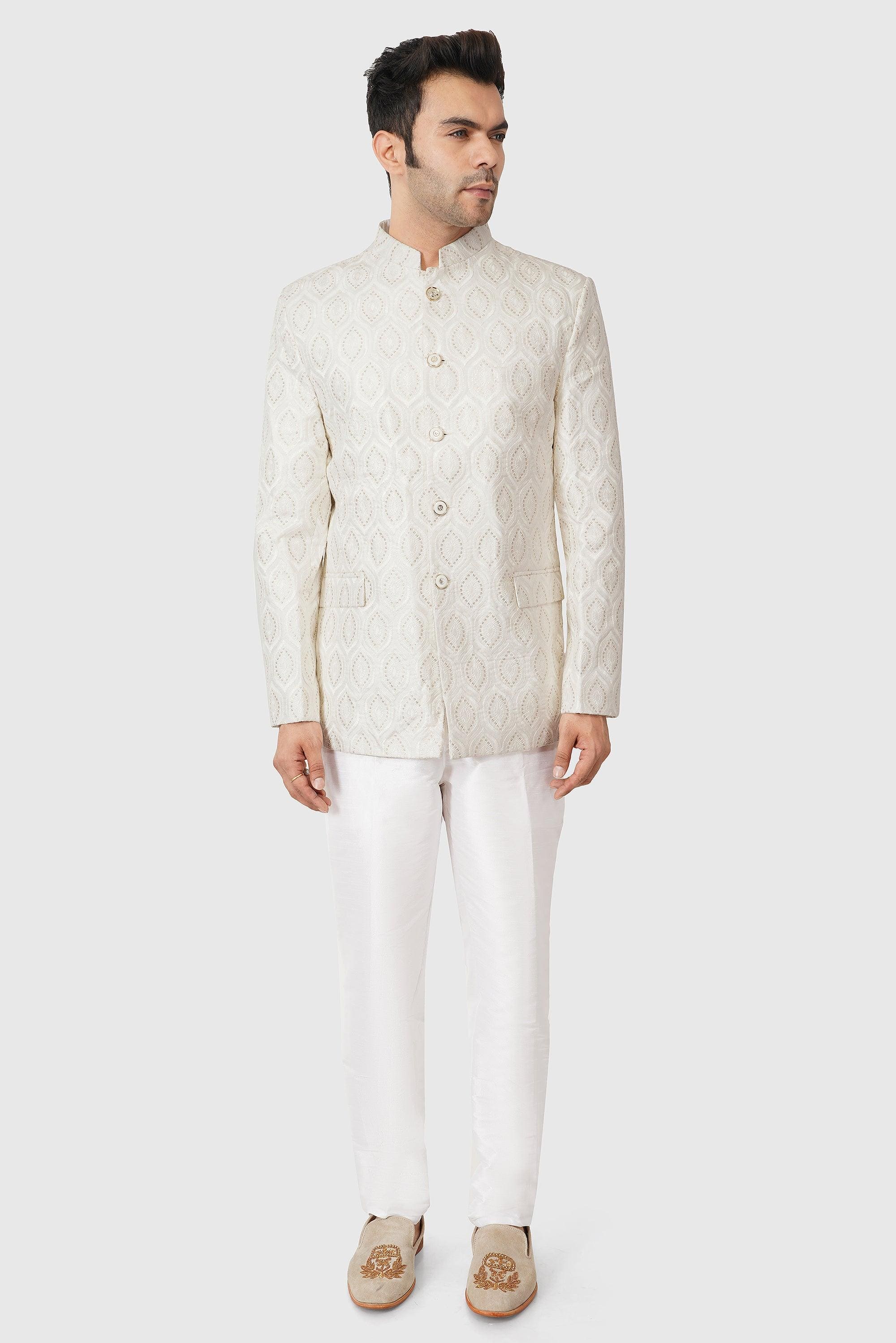 SANTI HOMME Pearl Charmed Bandhgala Set