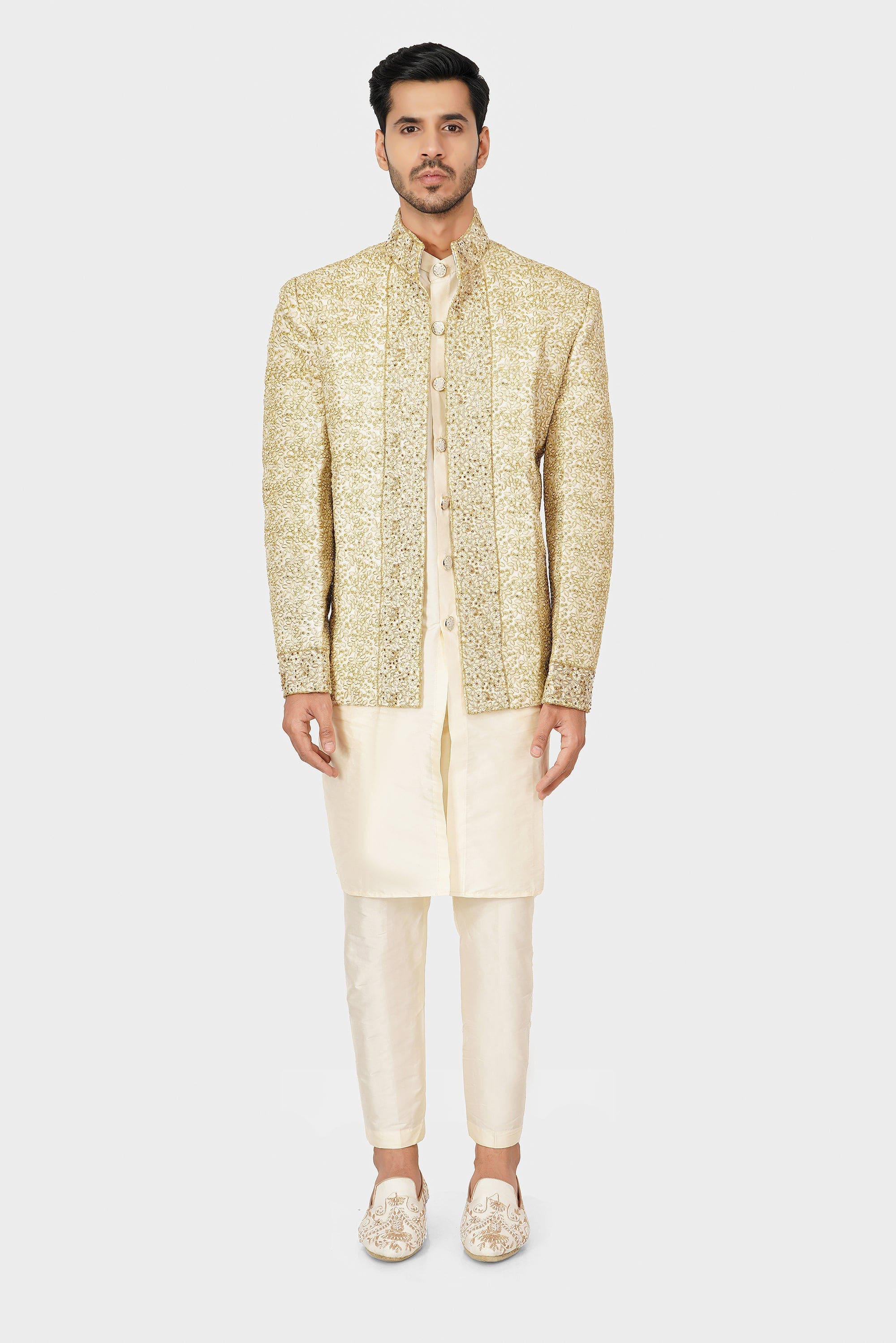 SANTI HOMME Petaled Shrug Sherwani Set