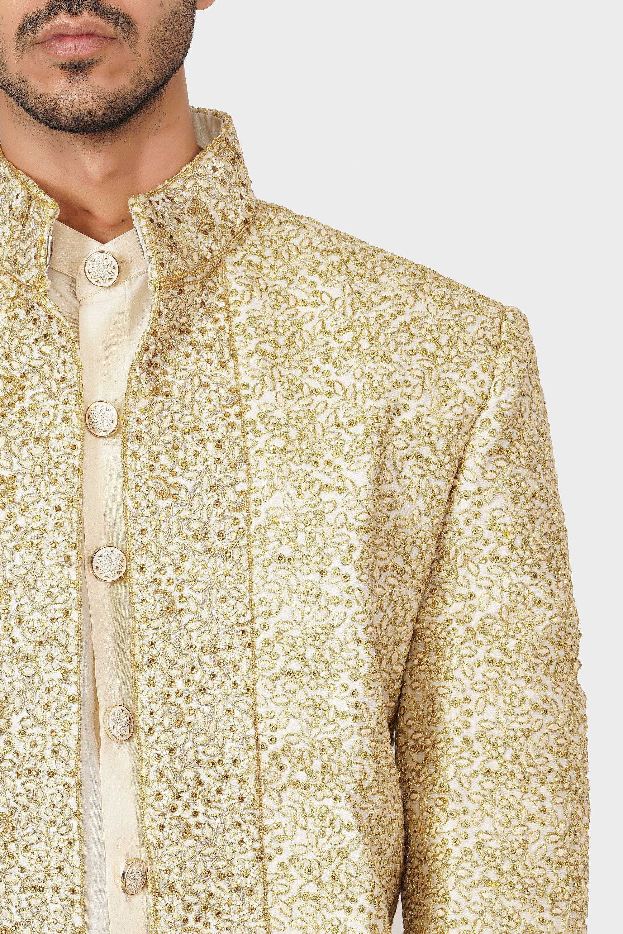 SANTI HOMME Petaled Shrug Sherwani Set