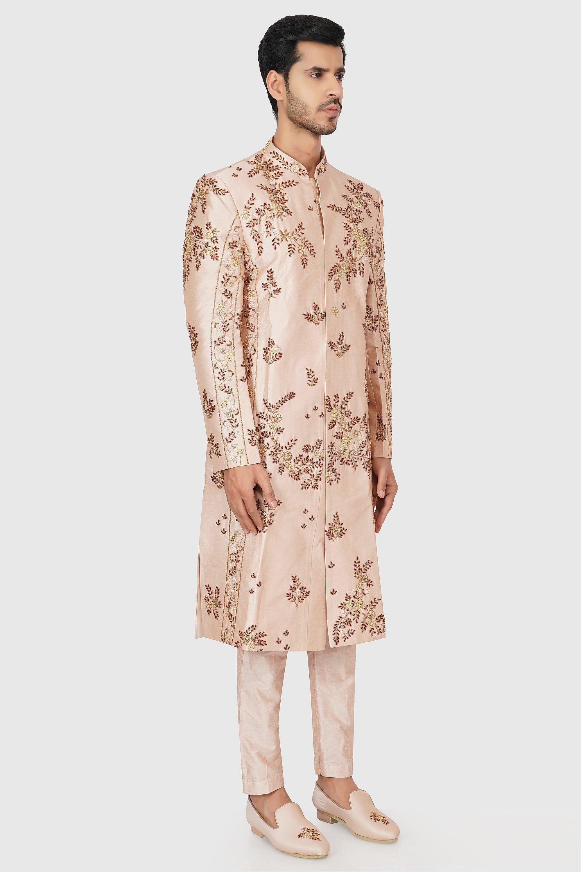 SANTI HOMME Rosé Stone Sherwani Set