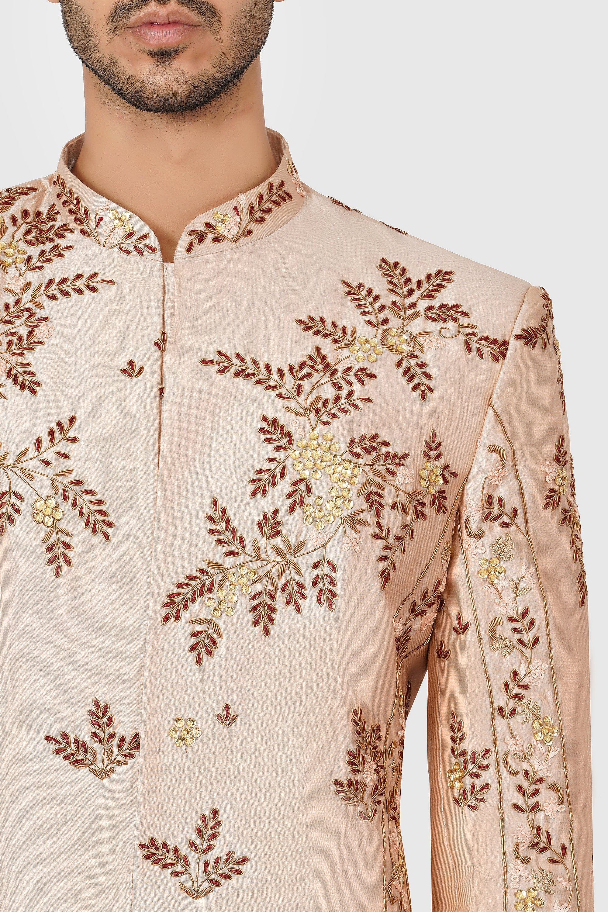 SANTI HOMME Rosé Stone Sherwani Set