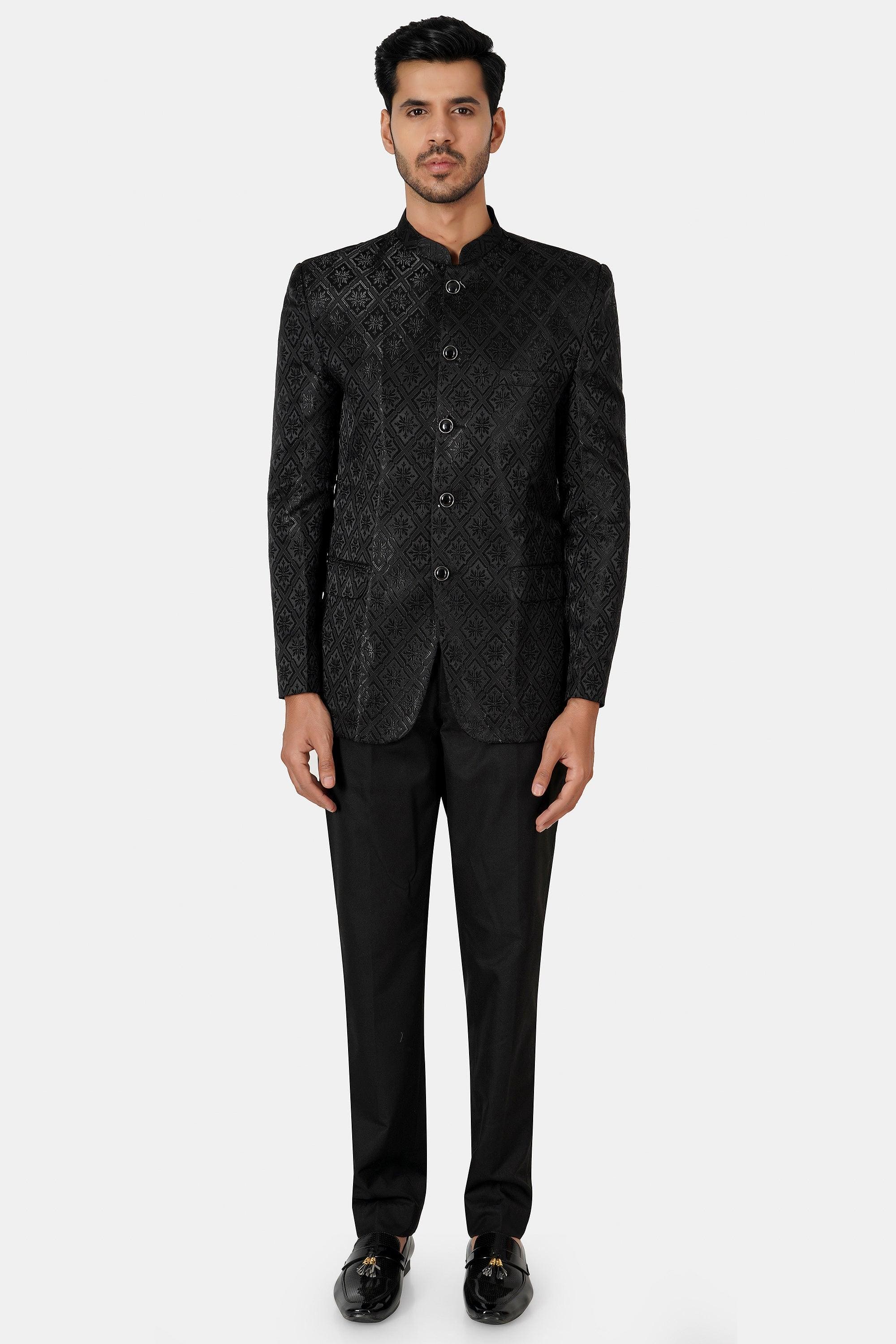 SANTI HOMME Shadow Diamond Bandhgala Set