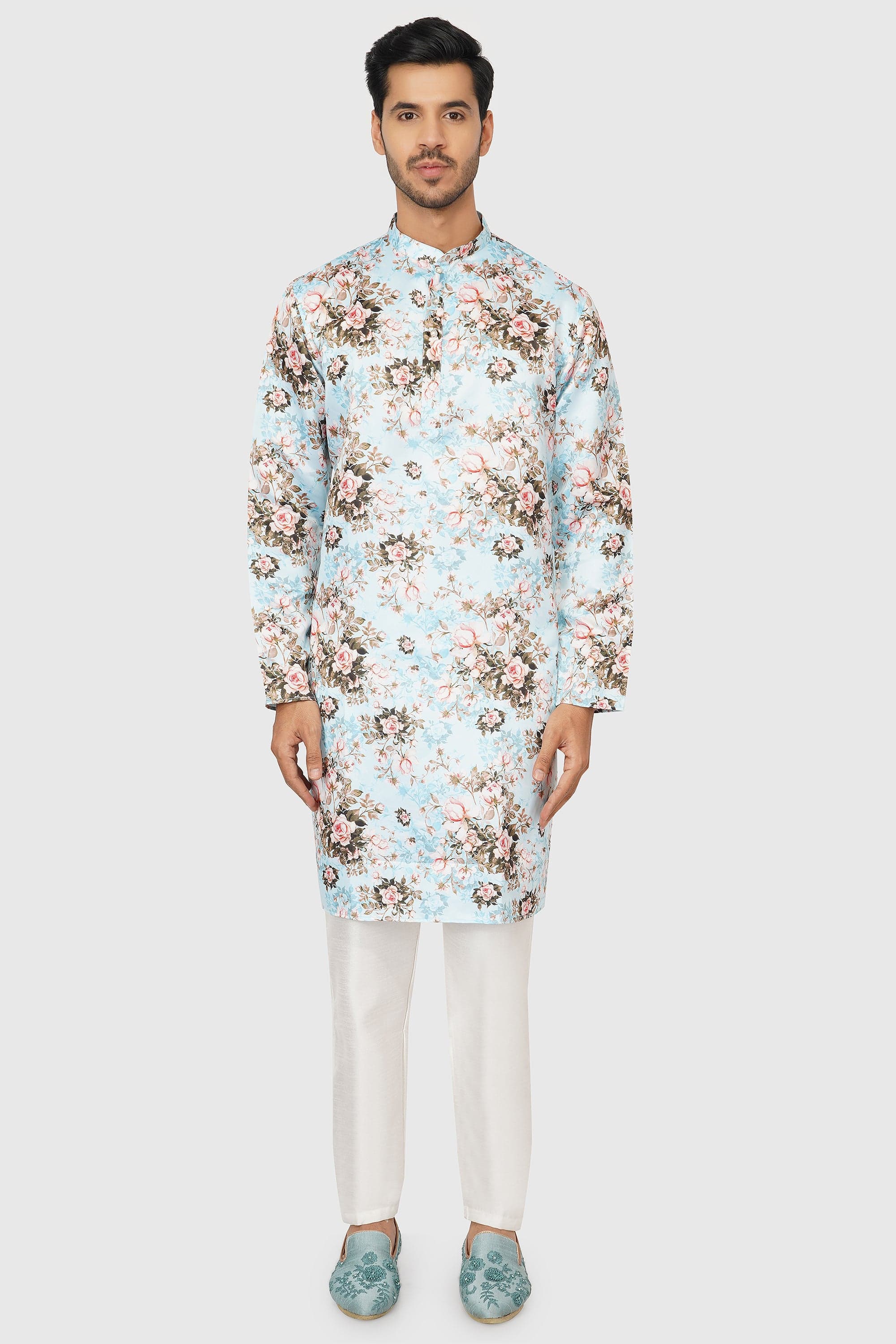 SANTI HOMME Sky Floral Kurta Set