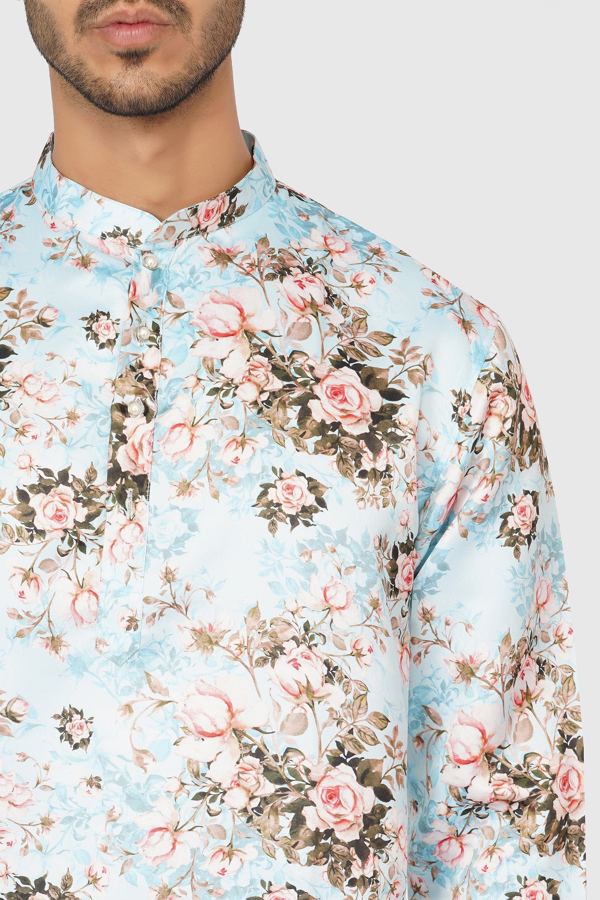 SANTI HOMME Sky Floral Kurta Set