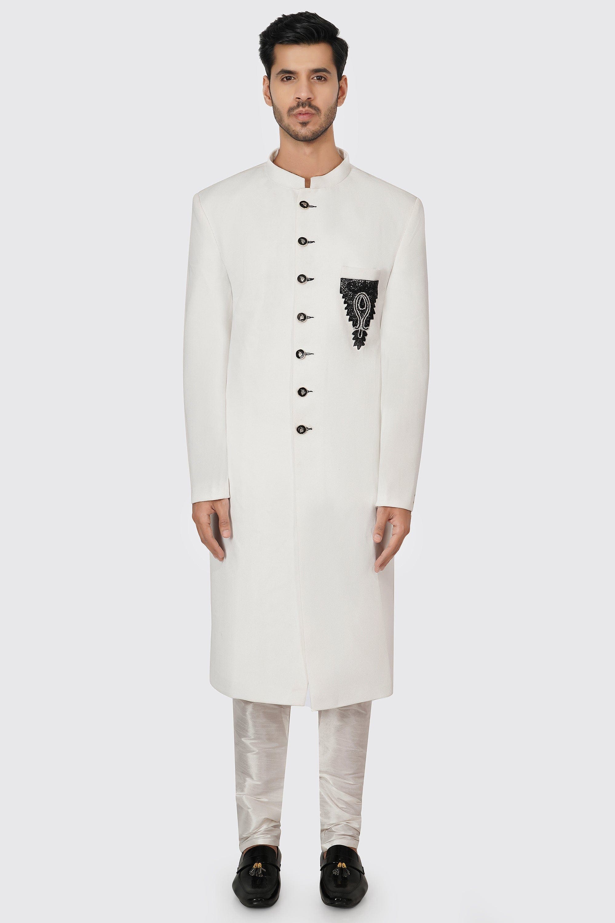 SANTI HOMME Textured Echelon Sherwani Set