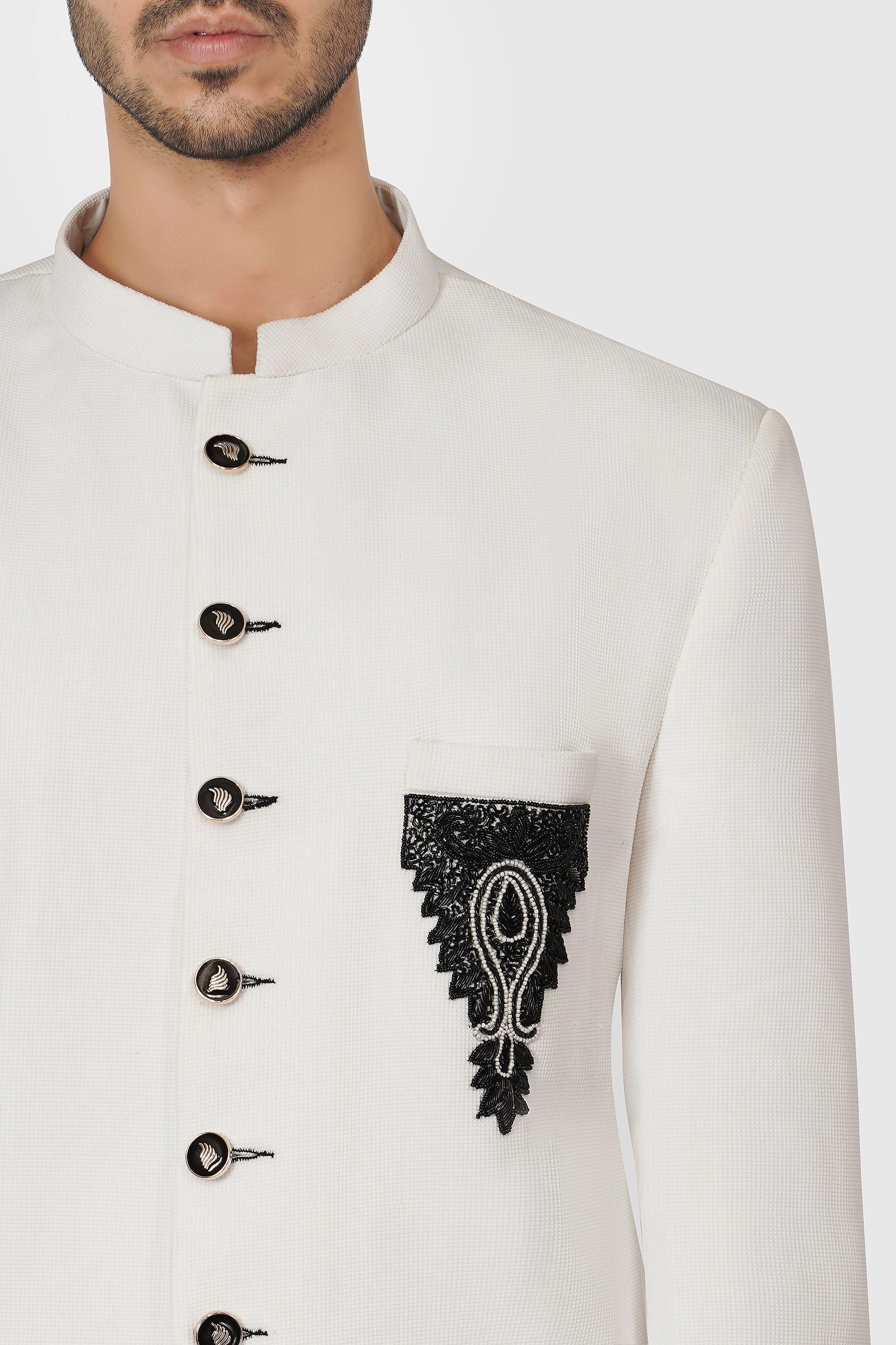 SANTI HOMME Textured Echelon Sherwani Set
