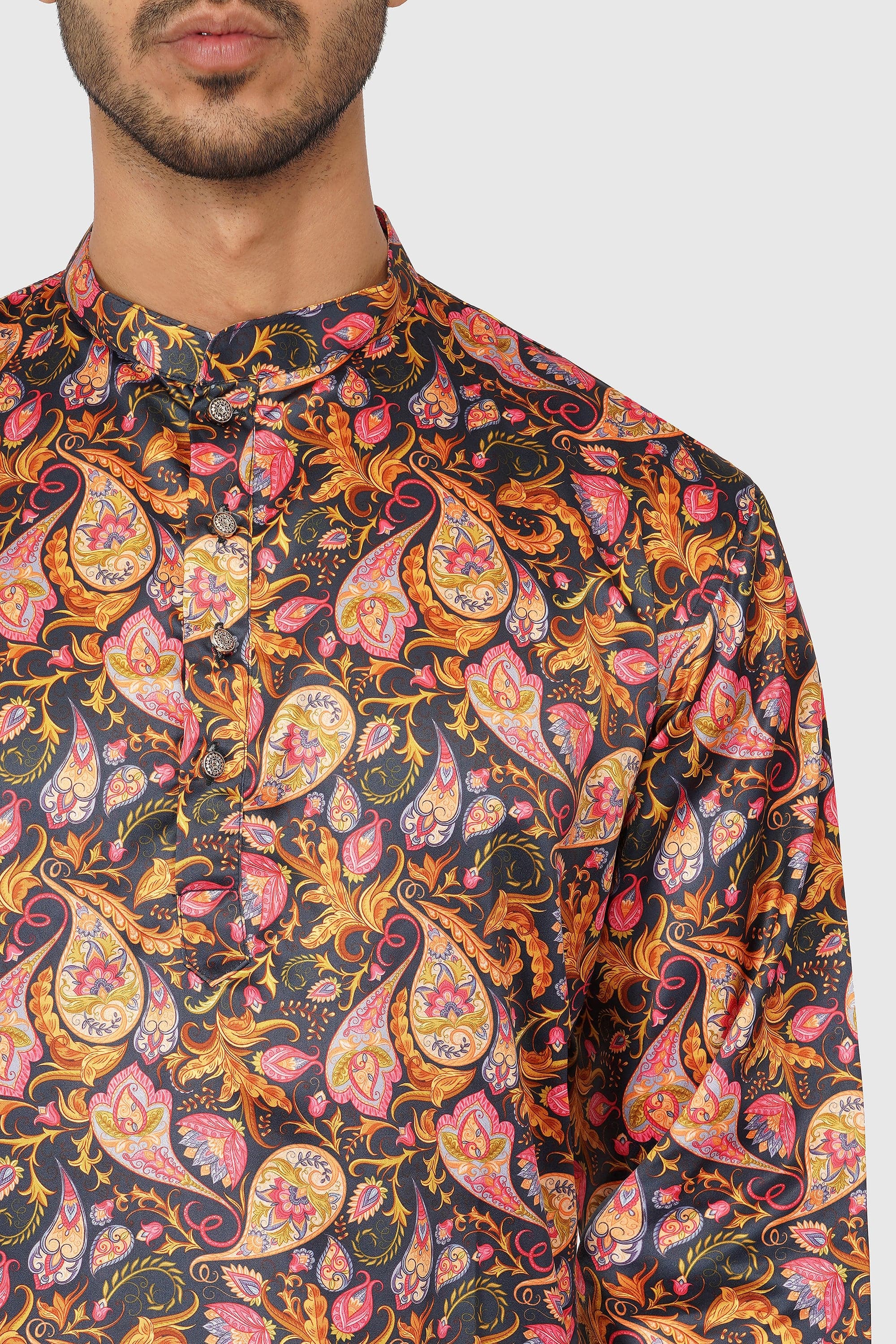 SANTI HOMME Vibrant Midnight Kurta