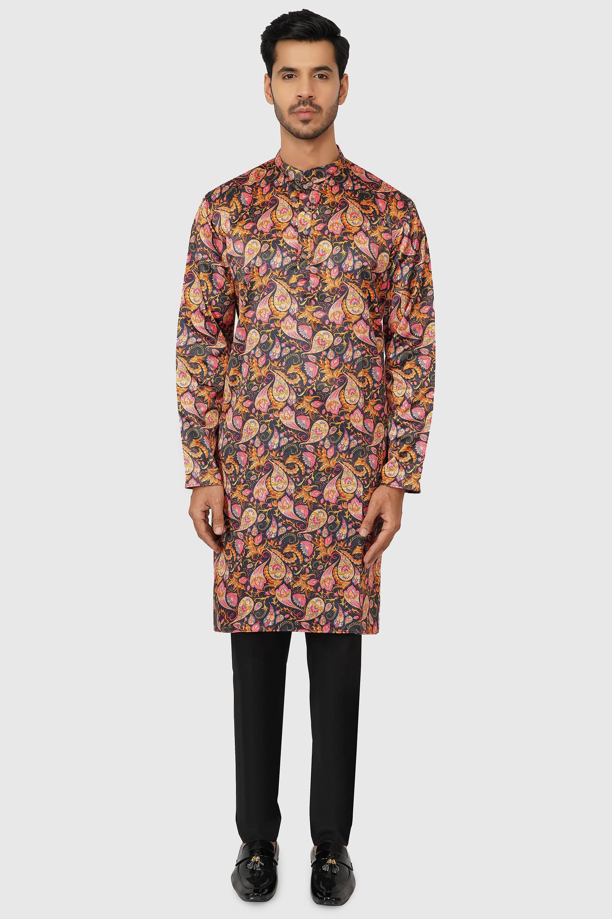 SANTI HOMME Vibrant Midnight Kurta
