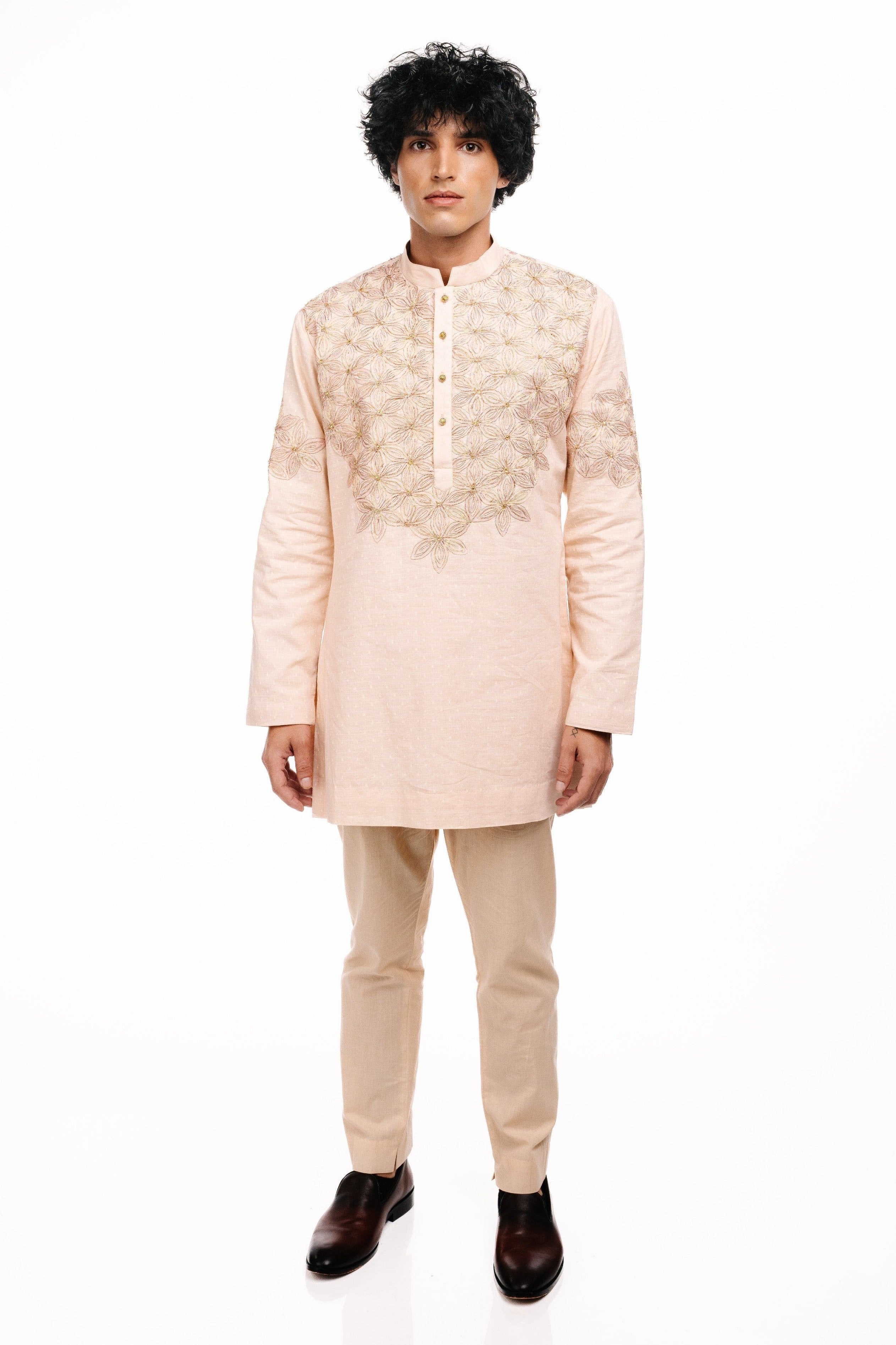 Dobby Short Kurta Set