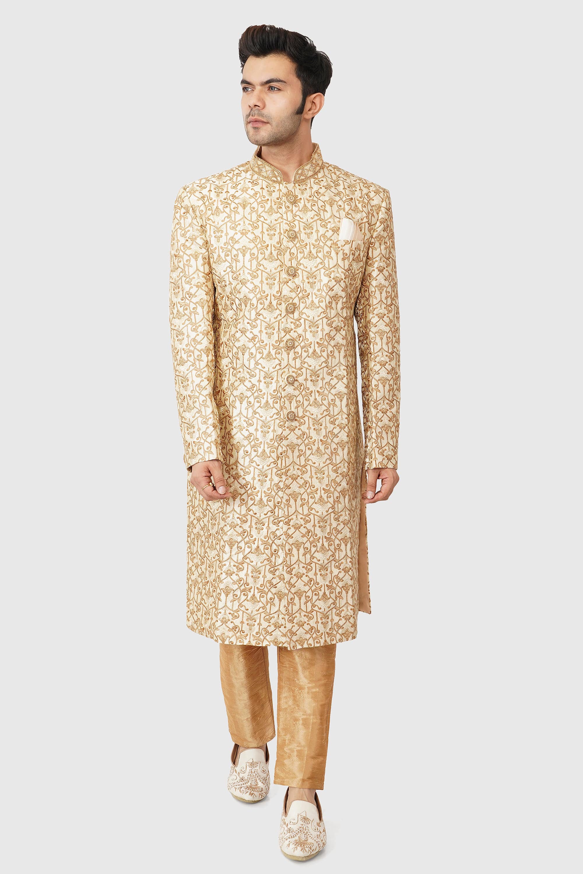 SANTI HOMME Golden Highness Sherwani Set