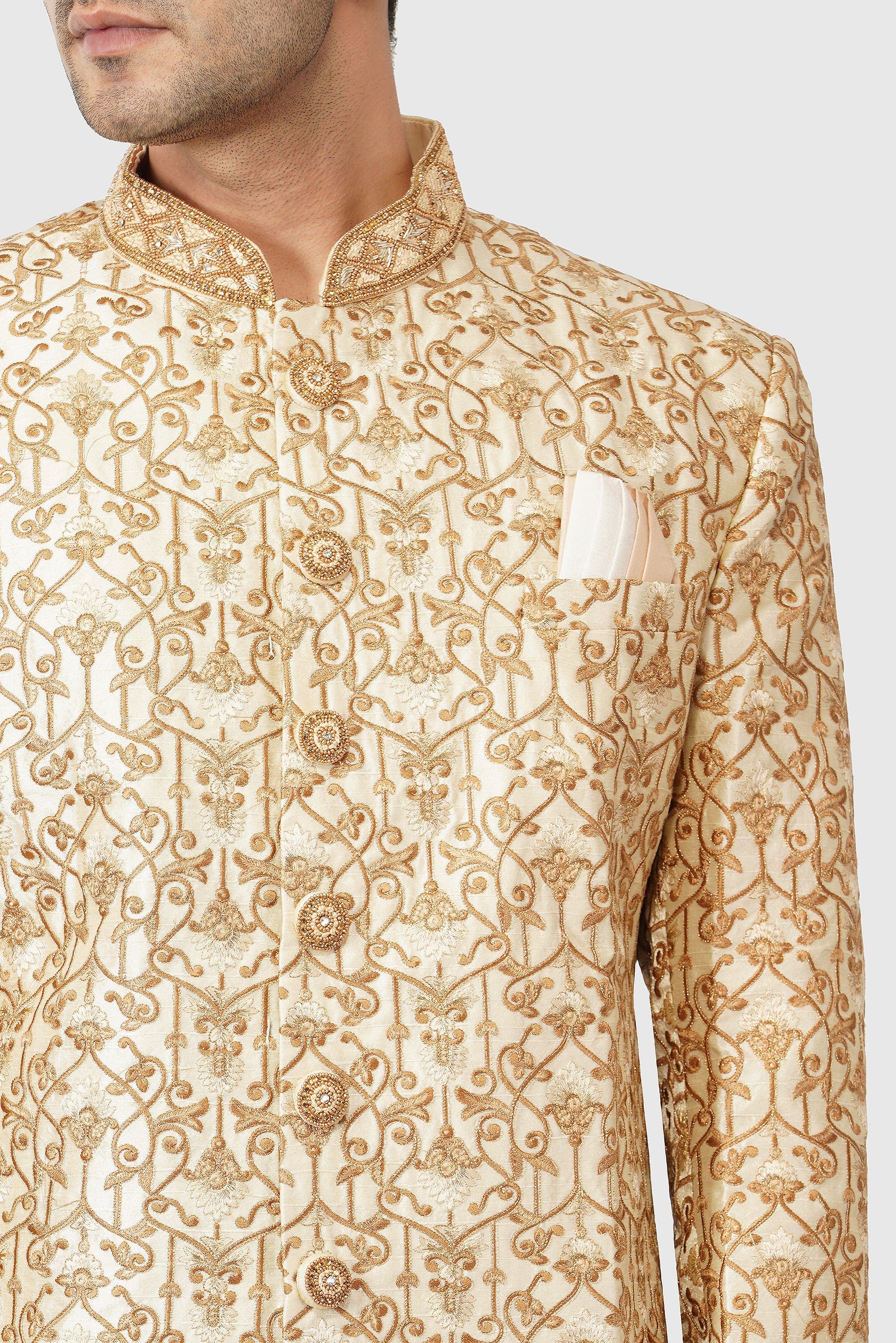 SANTI HOMME Golden Highness Sherwani Set