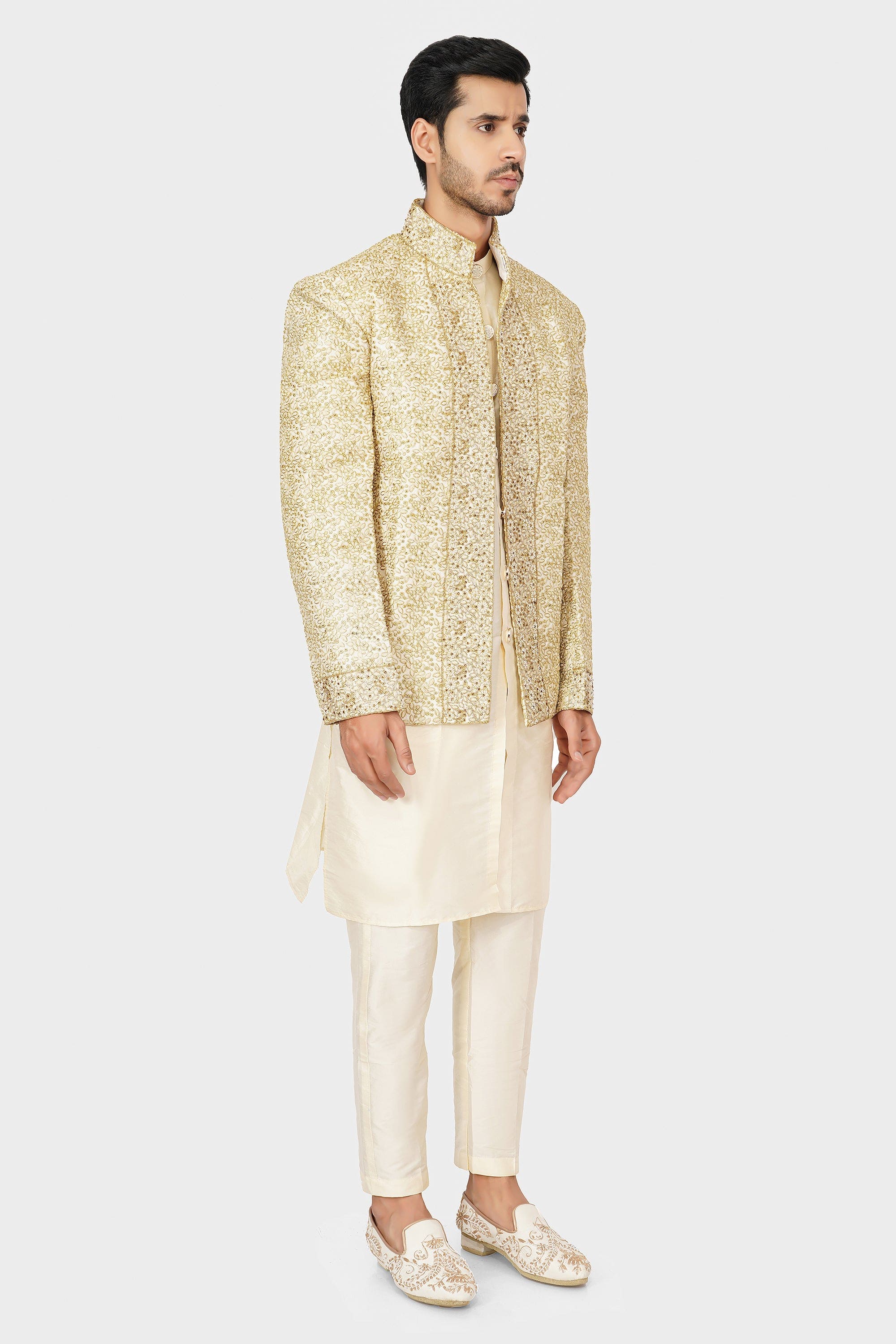 SANTI HOMME Petaled Shrug Sherwani Set