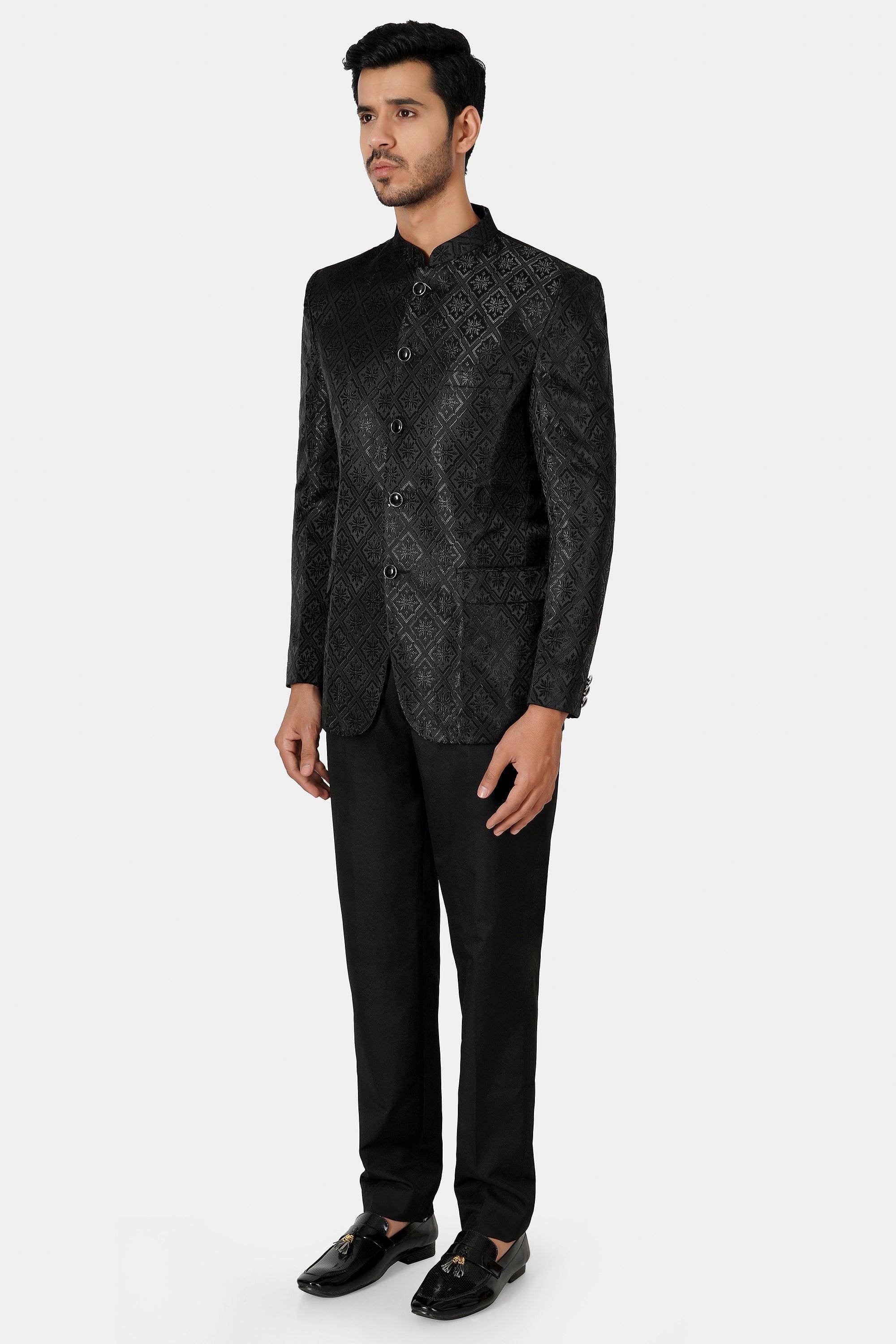 SANTI HOMME Shadow Diamond Bandhgala Set